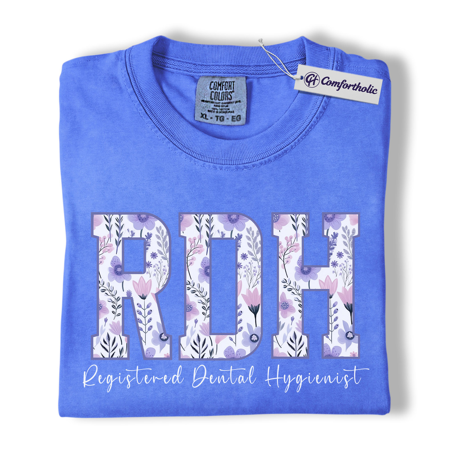 RDH Shirt, Registered Dental Hygienist Floral Lettering Graphic Tee, Dental Hygienist T-Shirt for Women, Dental Hygiene Graduation Gift, Comfort Colors Shirt - Image 13