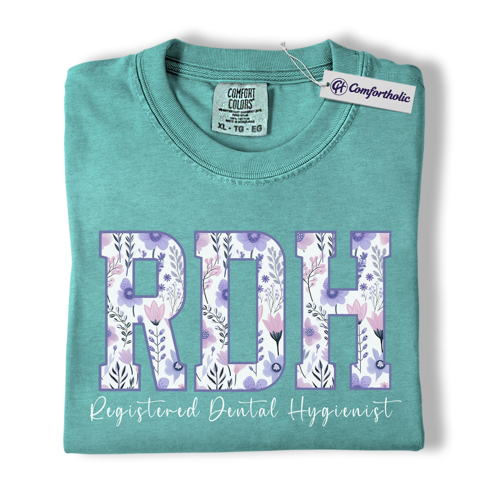 RDH Shirt, Registered Dental Hygienist Floral Lettering Graphic Tee, Dental Hygienist T-Shirt for Women, Dental Hygiene Graduation Gift, Comfort Colors Shirt - Image 14