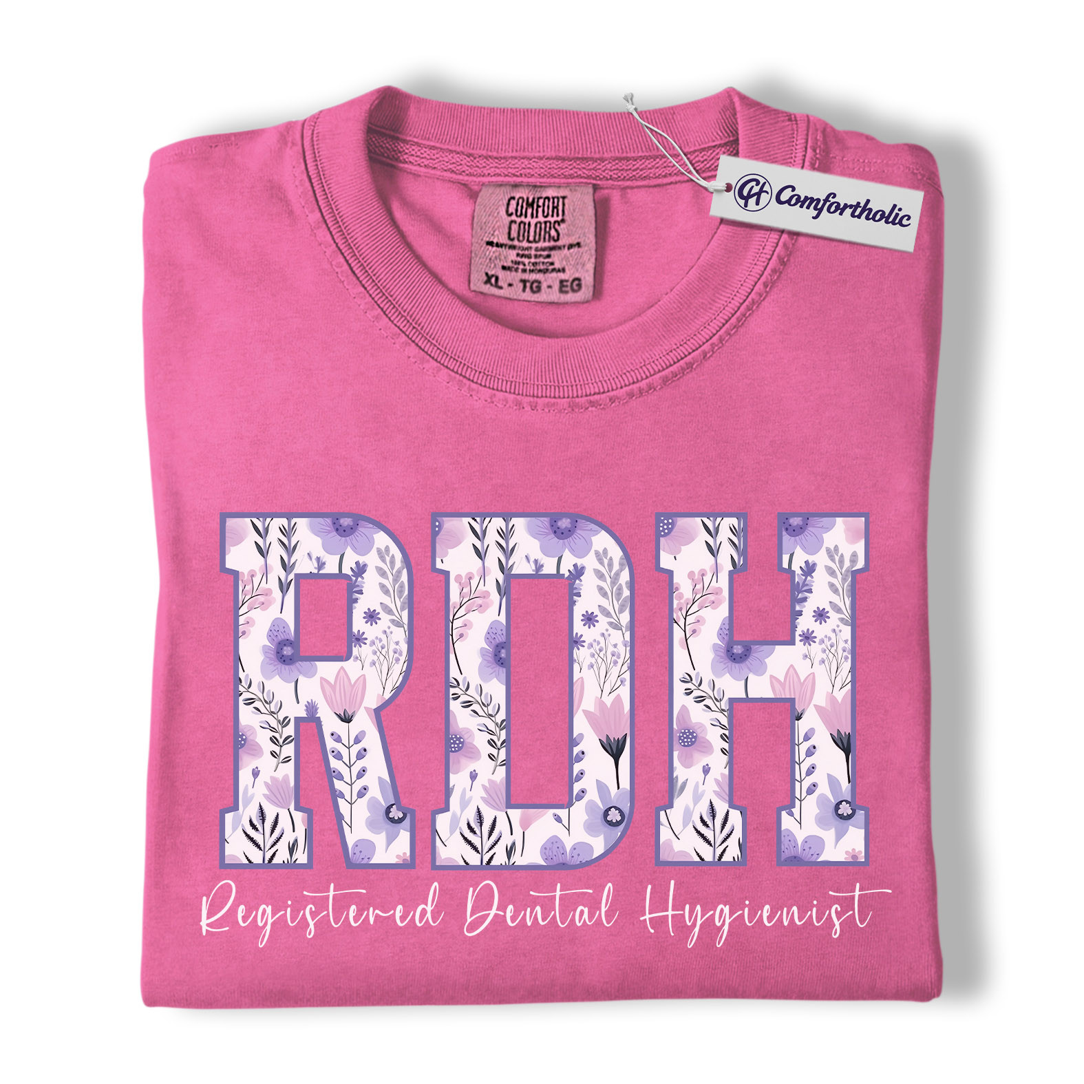 RDH Shirt, Registered Dental Hygienist Floral Lettering Graphic Tee, Dental Hygienist T-Shirt for Women, Dental Hygiene Graduation Gift, Comfort Colors Shirt - Image 17