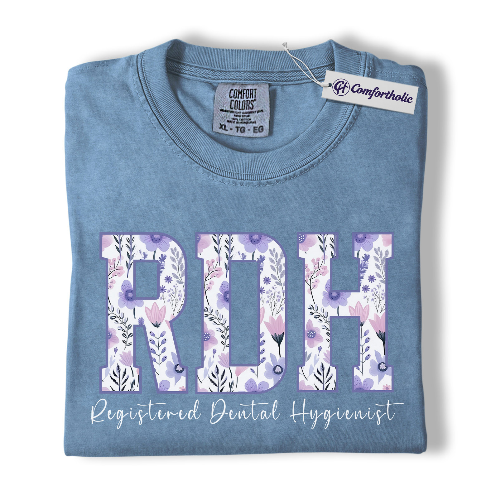 RDH Shirt, Registered Dental Hygienist Floral Lettering Graphic Tee, Dental Hygienist T-Shirt for Women, Dental Hygiene Graduation Gift, Comfort Colors Shirt - Image 18