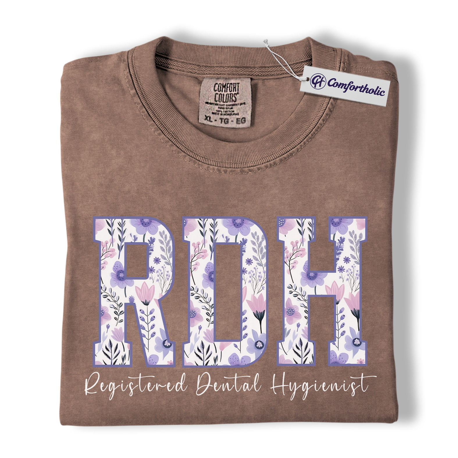 RDH Shirt, Registered Dental Hygienist Floral Lettering Graphic Tee, Dental Hygienist T-Shirt for Women, Dental Hygiene Graduation Gift, Comfort Colors Shirt - Image 20