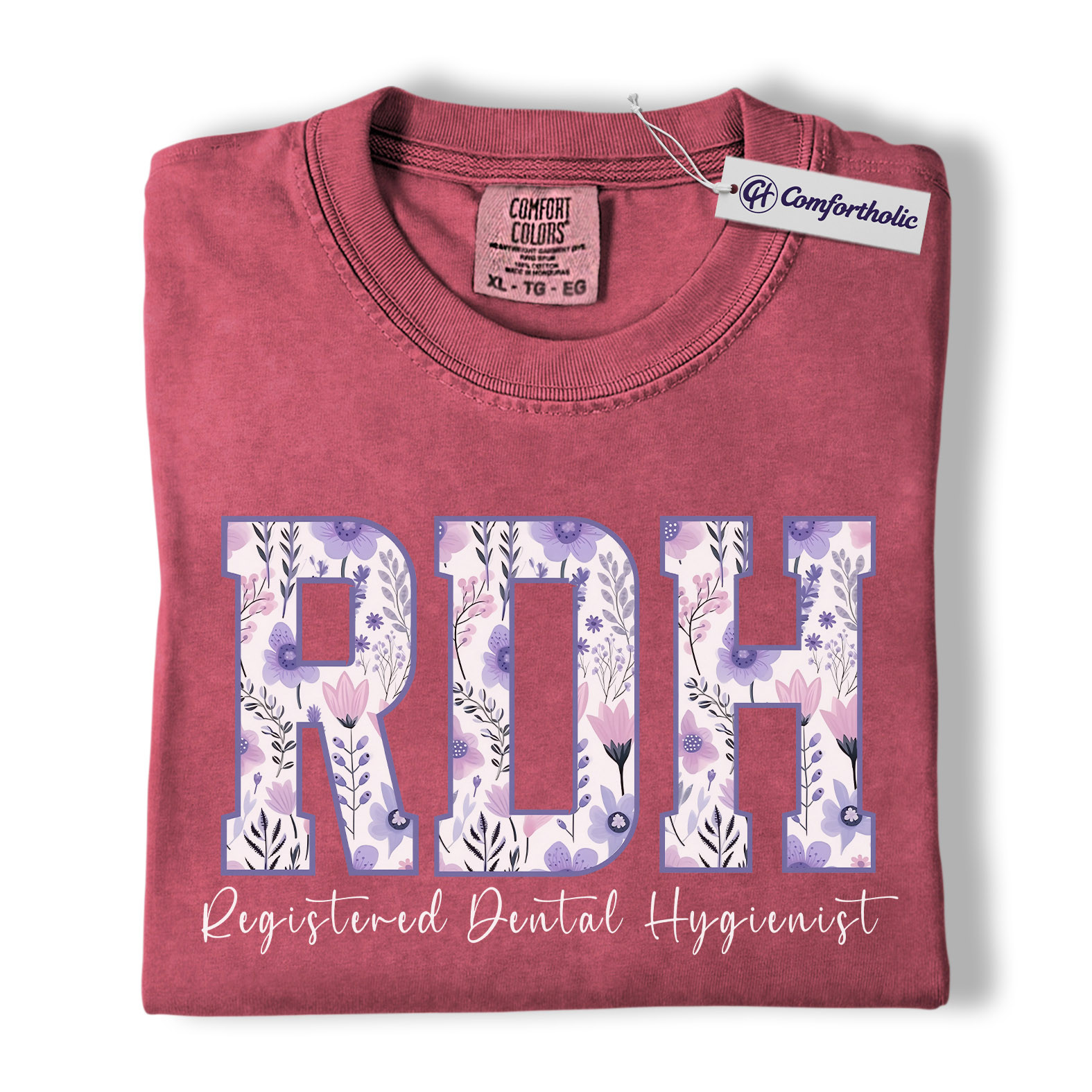 RDH Shirt, Registered Dental Hygienist Floral Lettering Graphic Tee, Dental Hygienist T-Shirt for Women, Dental Hygiene Graduation Gift, Comfort Colors Shirt - Image 19