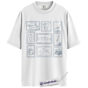 Alternative view of Dentist Shirt, Dental Tools Postage Stamp Graphic Tee, Dentistry T-Shirt for Dentists & Dental Hygienists, Dental Team Appreciation Gift, Comfort Colors Shirt