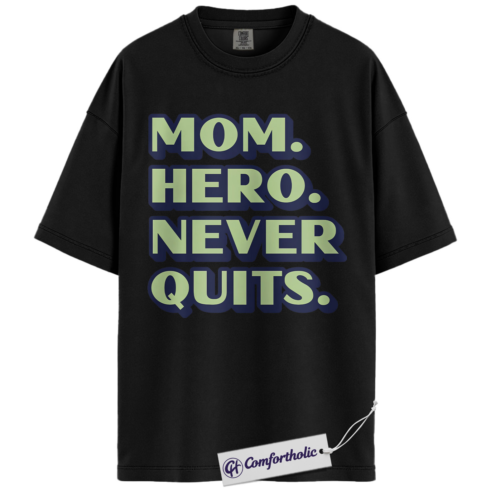 Mom Shirt, Mom Hero Never Quits Quote Graphic Tee, Inspirational Mom T-Shirt, Mother’s Day Gift, Comfort Colors Shirt - Image 3