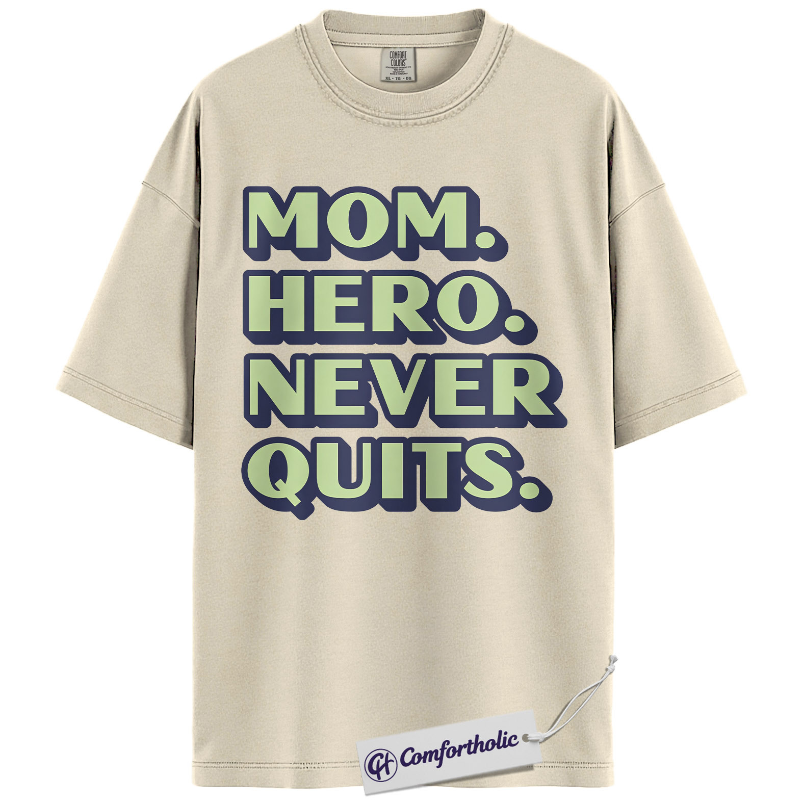 Mom Shirt, Mom Hero Never Quits Quote Graphic Tee, Inspirational Mom T-Shirt, Mother’s Day Gift, Comfort Colors Shirt - Image 5