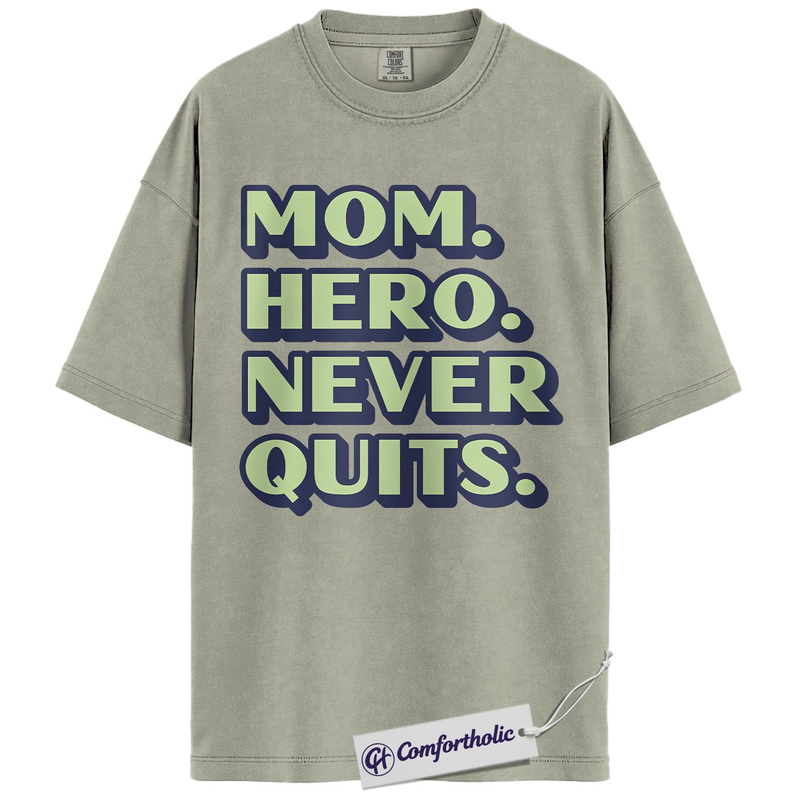 Mom Shirt, Mom Hero Never Quits Quote Graphic Tee, Inspirational Mom T-Shirt, Mother’s Day Gift, Comfort Colors Shirt - Image 6
