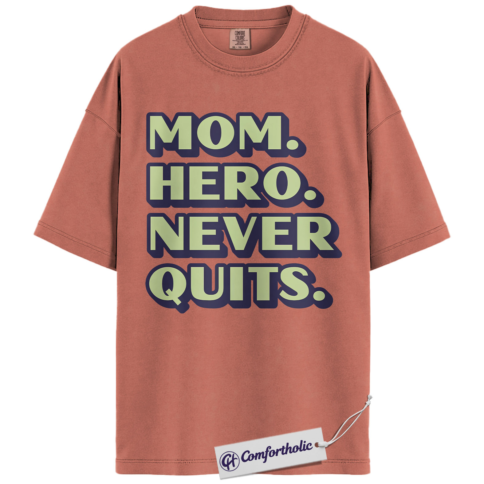 Mom Shirt, Mom Hero Never Quits Quote Graphic Tee, Inspirational Mom T-Shirt, Mother’s Day Gift, Comfort Colors Shirt - Image 7