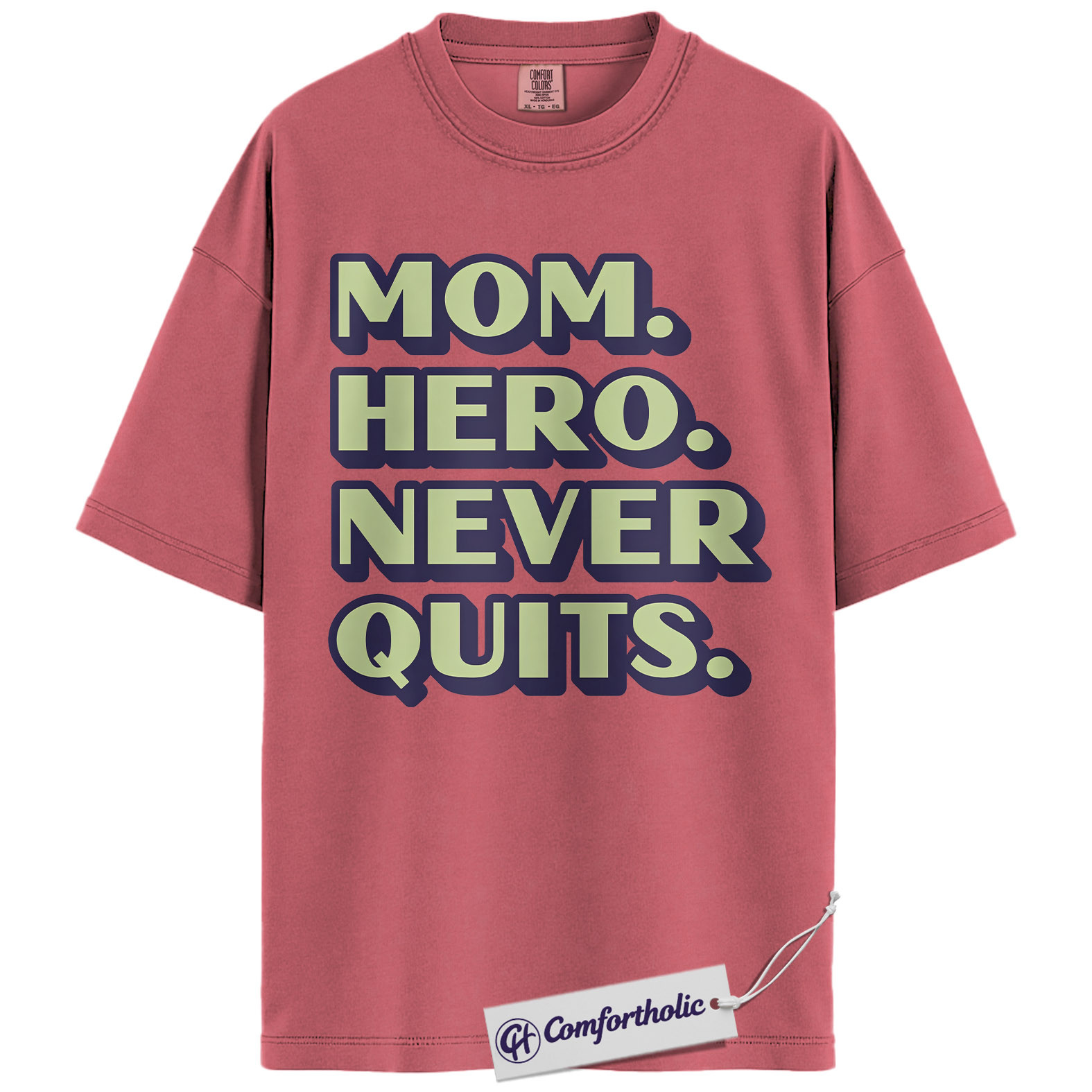 Mom Shirt, Mom Hero Never Quits Quote Graphic Tee, Inspirational Mom T-Shirt, Mother’s Day Gift, Comfort Colors Shirt - Image 9