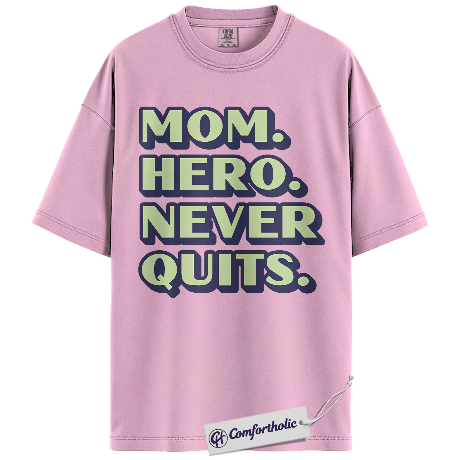 Mom Shirt, Mom Hero Never Quits Quote Graphic Tee, Inspirational Mom T-Shirt, Mother’s Day Gift, Comfort Colors Shirt - Image 8