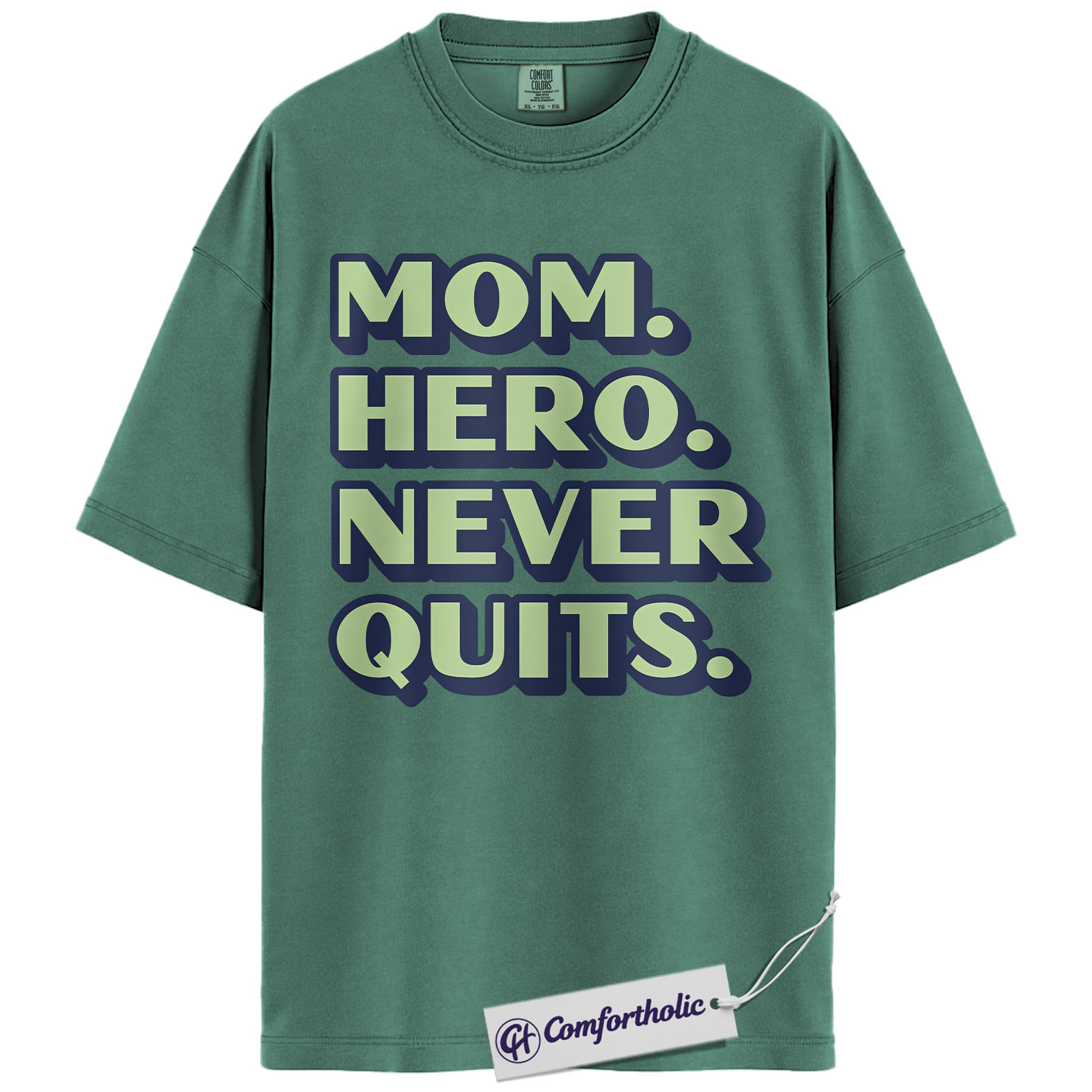 Mom Shirt, Mom Hero Never Quits Quote Graphic Tee, Inspirational Mom T-Shirt, Mother’s Day Gift, Comfort Colors Shirt - Image 10