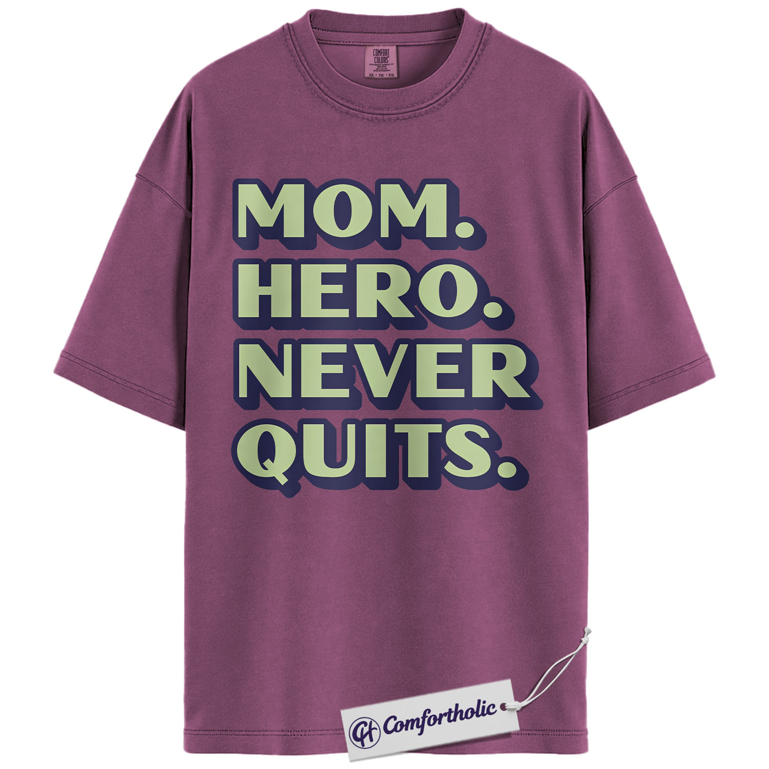 Mom Shirt, Mom Hero Never Quits Quote Graphic Tee, Inspirational Mom T-Shirt, Mother’s Day Gift, Comfort Colors Shirt - Image 15