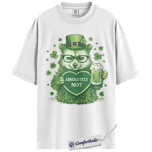 Alternative view of St Patrick's Day Raccoon Shirt, Absolutely Not Raccoon Leprechaun Beer Graphic Tee, Funny Irish Drinking T-Shirt for Beer Lovers, St Paddy's Day Party Gift, Comfort Colors Shirt