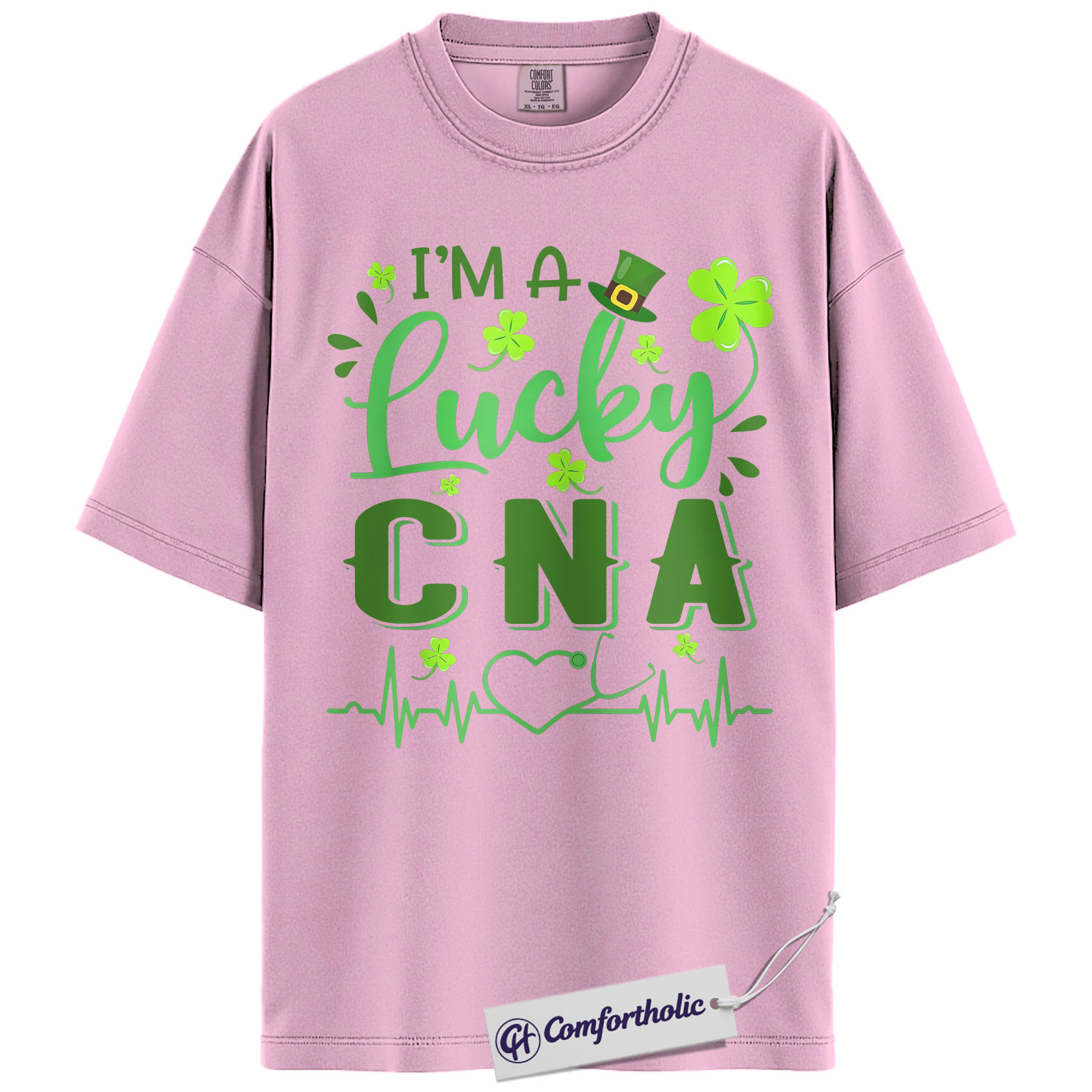 Lucky CNA Shirt, I'm A Lucky CNA Shamrock Graphic Tee, St Patrick's Day T-Shirt for Nursing Assistants, St Paddy's Day Gift, Comfort Colors Shirt - Image 8