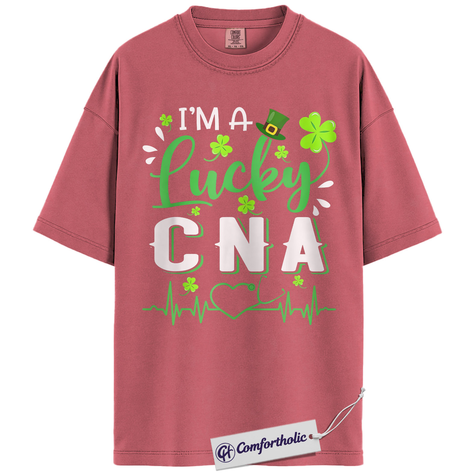 Lucky CNA Shirt, I'm A Lucky CNA Shamrock Graphic Tee, St Patrick's Day T-Shirt for Nursing Assistants, St Paddy's Day Gift, Comfort Colors Shirt - Image 9