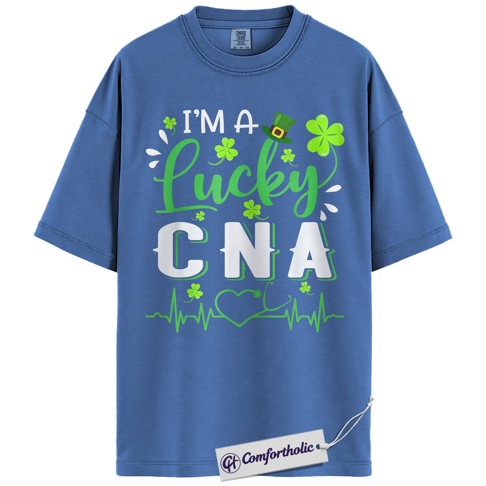 Lucky CNA Shirt, I'm A Lucky CNA Shamrock Graphic Tee, St Patrick's Day T-Shirt for Nursing Assistants, St Paddy's Day Gift, Comfort Colors Shirt - Image 12