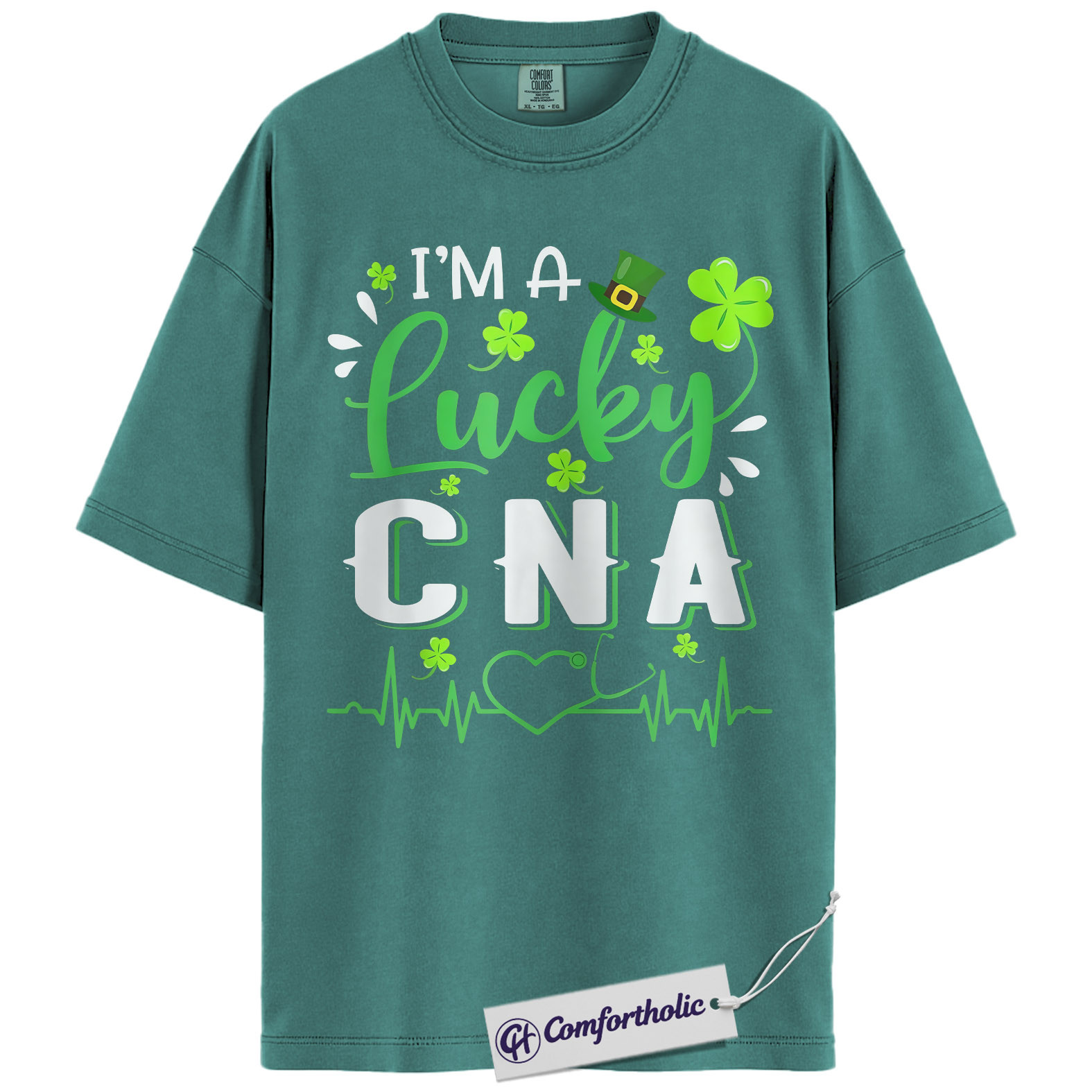 Lucky CNA Shirt, I'm A Lucky CNA Shamrock Graphic Tee, St Patrick's Day T-Shirt for Nursing Assistants, St Paddy's Day Gift, Comfort Colors Shirt - Image 13