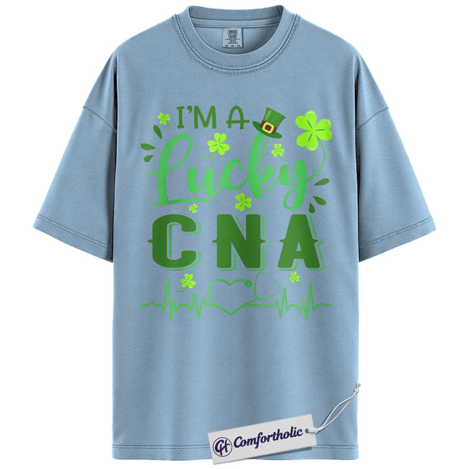 Lucky CNA Shirt, I'm A Lucky CNA Shamrock Graphic Tee, St Patrick's Day T-Shirt for Nursing Assistants, St Paddy's Day Gift, Comfort Colors Shirt - Image 14