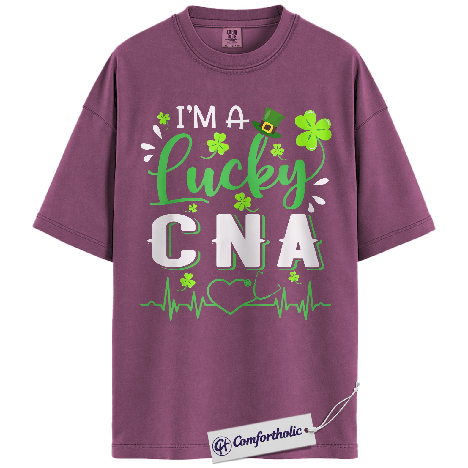 Lucky CNA Shirt, I'm A Lucky CNA Shamrock Graphic Tee, St Patrick's Day T-Shirt for Nursing Assistants, St Paddy's Day Gift, Comfort Colors Shirt - Image 15