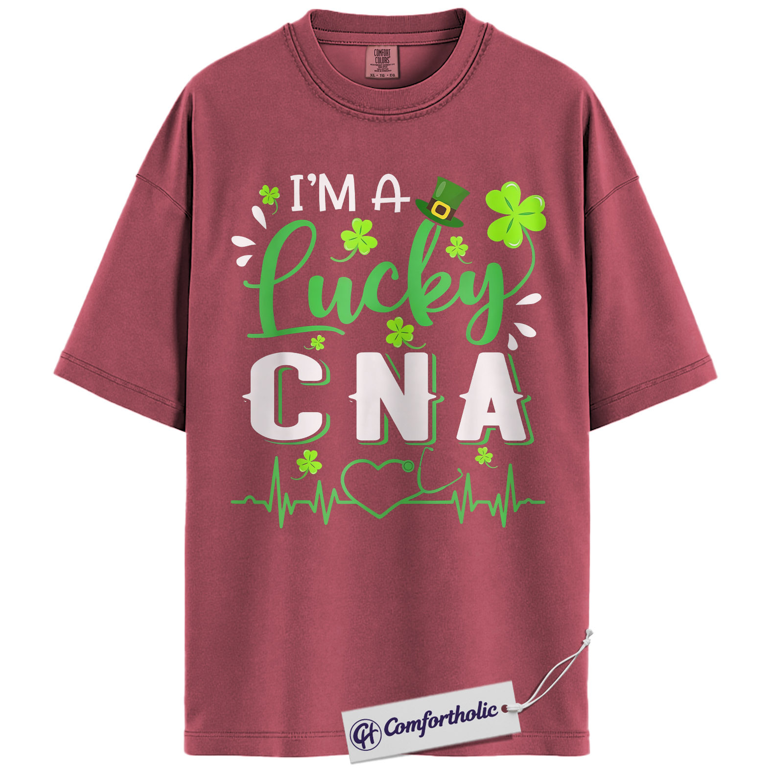 Lucky CNA Shirt, I'm A Lucky CNA Shamrock Graphic Tee, St Patrick's Day T-Shirt for Nursing Assistants, St Paddy's Day Gift, Comfort Colors Shirt - Image 18