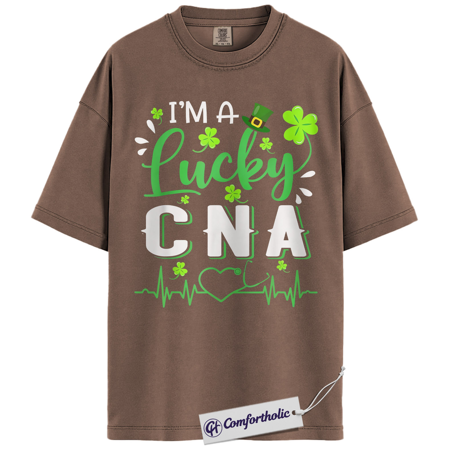 Lucky CNA Shirt, I'm A Lucky CNA Shamrock Graphic Tee, St Patrick's Day T-Shirt for Nursing Assistants, St Paddy's Day Gift, Comfort Colors Shirt - Image 19