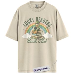 Lucky Readers Book Club Shirt, Leprechaun Rainbow Books Graphic Tee, St Patrick's Day Reading T-Shirt for Book Lovers, Book Club Gift, Comfort Colors Shirt