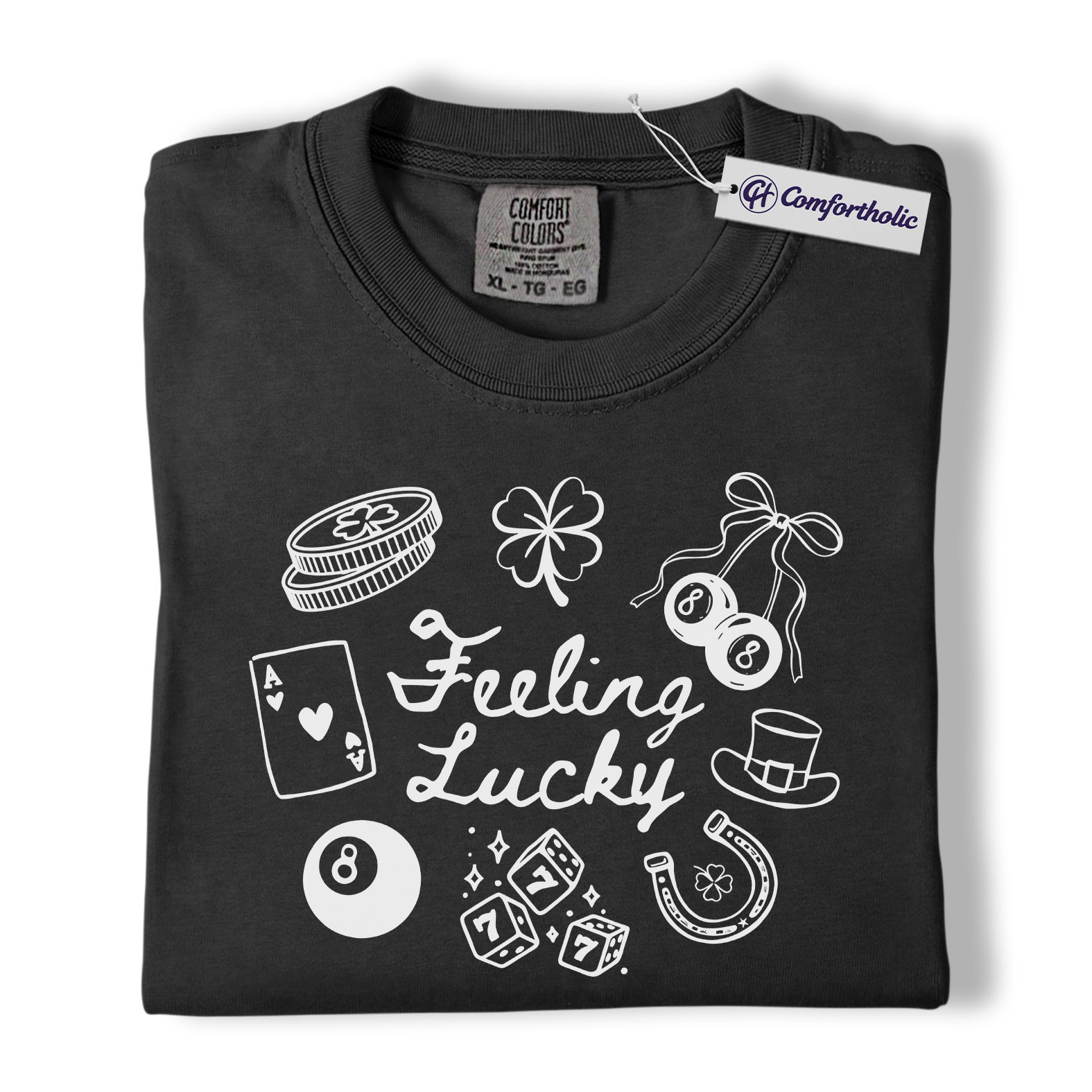 Lucky Shirt, Feeling Lucky St Patrick’s Day Graphic Tee, Irish Good Luck T-Shirt for Men & Women, Lucky Gift for Party Lovers, Comfort Colors Shirt - Image 3