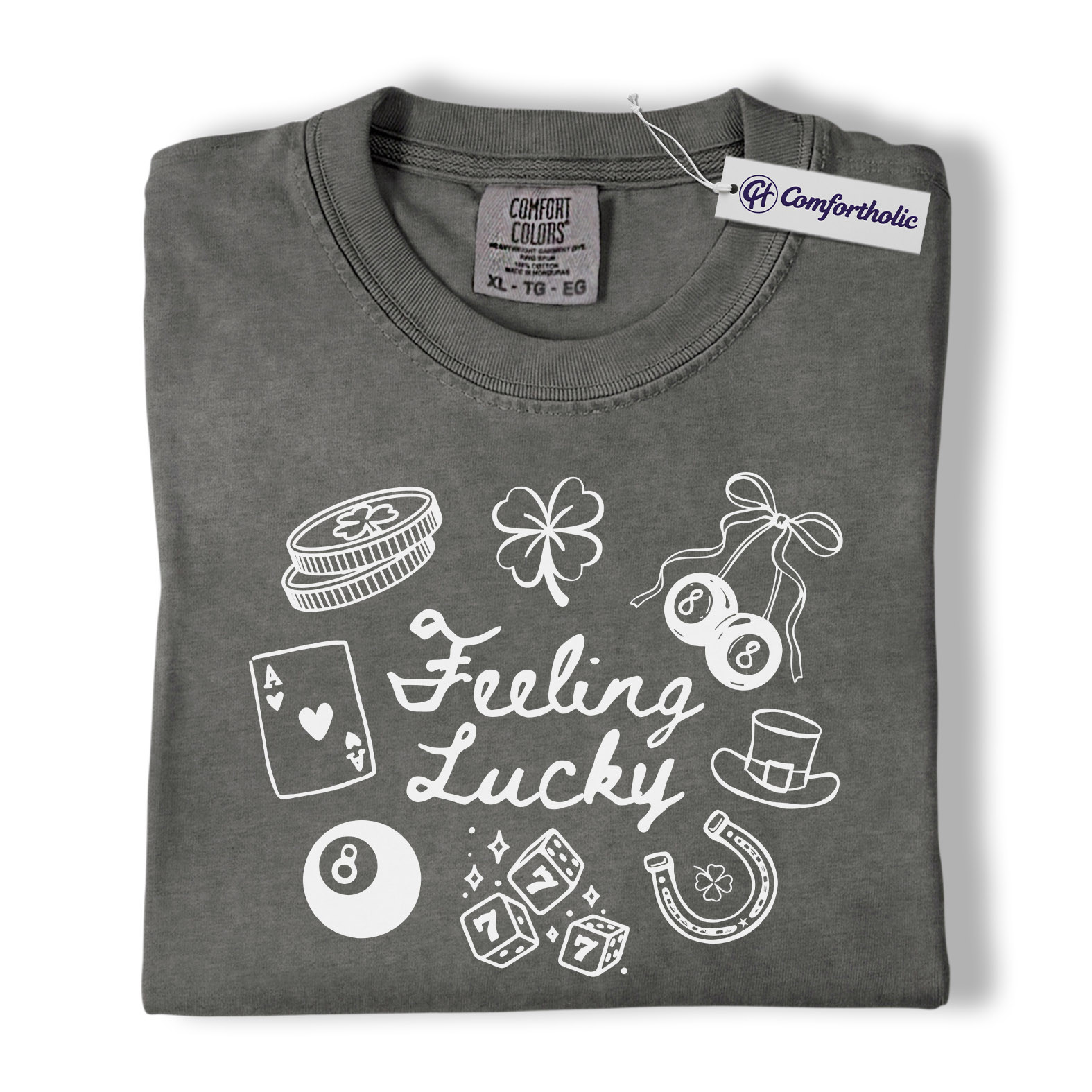 Lucky Shirt, Feeling Lucky St Patrick’s Day Graphic Tee, Irish Good Luck T-Shirt for Men & Women, Lucky Gift for Party Lovers, Comfort Colors Shirt - Image 4