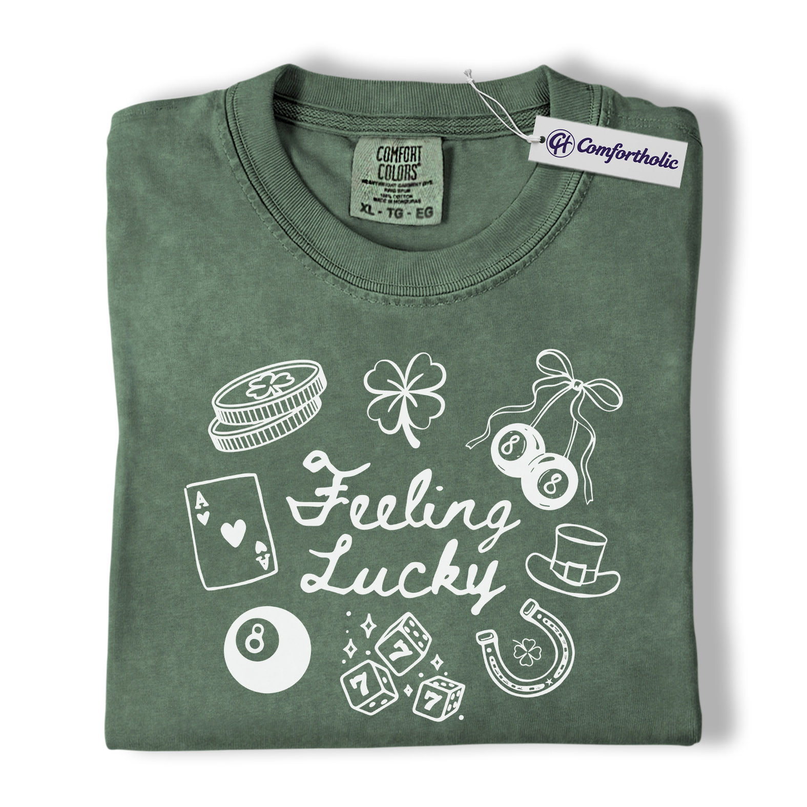 Lucky Shirt, Feeling Lucky St Patrick’s Day Graphic Tee, Irish Good Luck T-Shirt for Men & Women, Lucky Gift for Party Lovers, Comfort Colors Shirt - Image 5