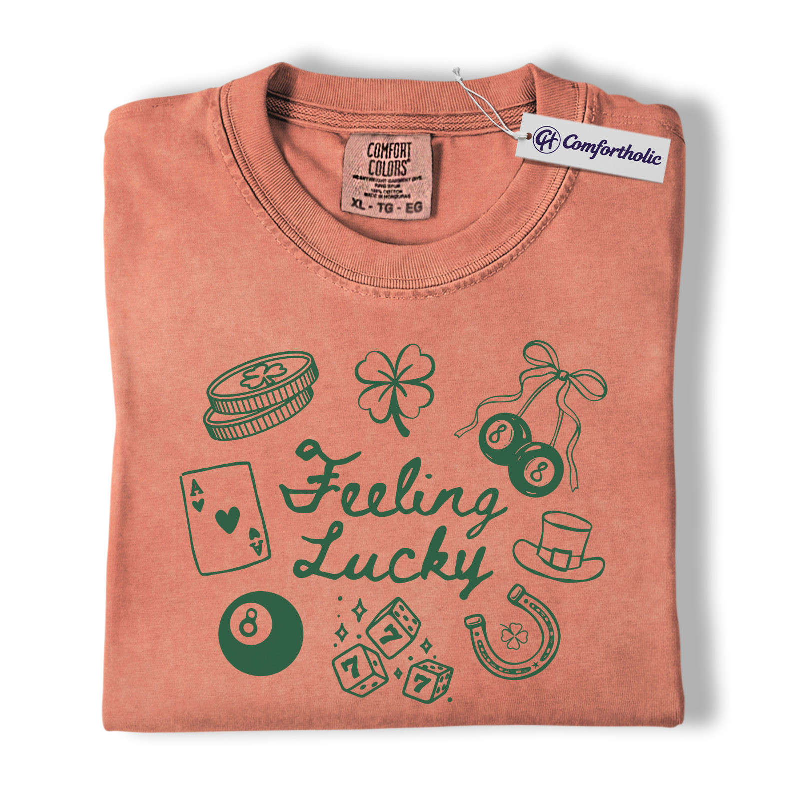 Lucky Shirt, Feeling Lucky St Patrick’s Day Graphic Tee, Irish Good Luck T-Shirt for Men & Women, Lucky Gift for Party Lovers, Comfort Colors Shirt - Image 7