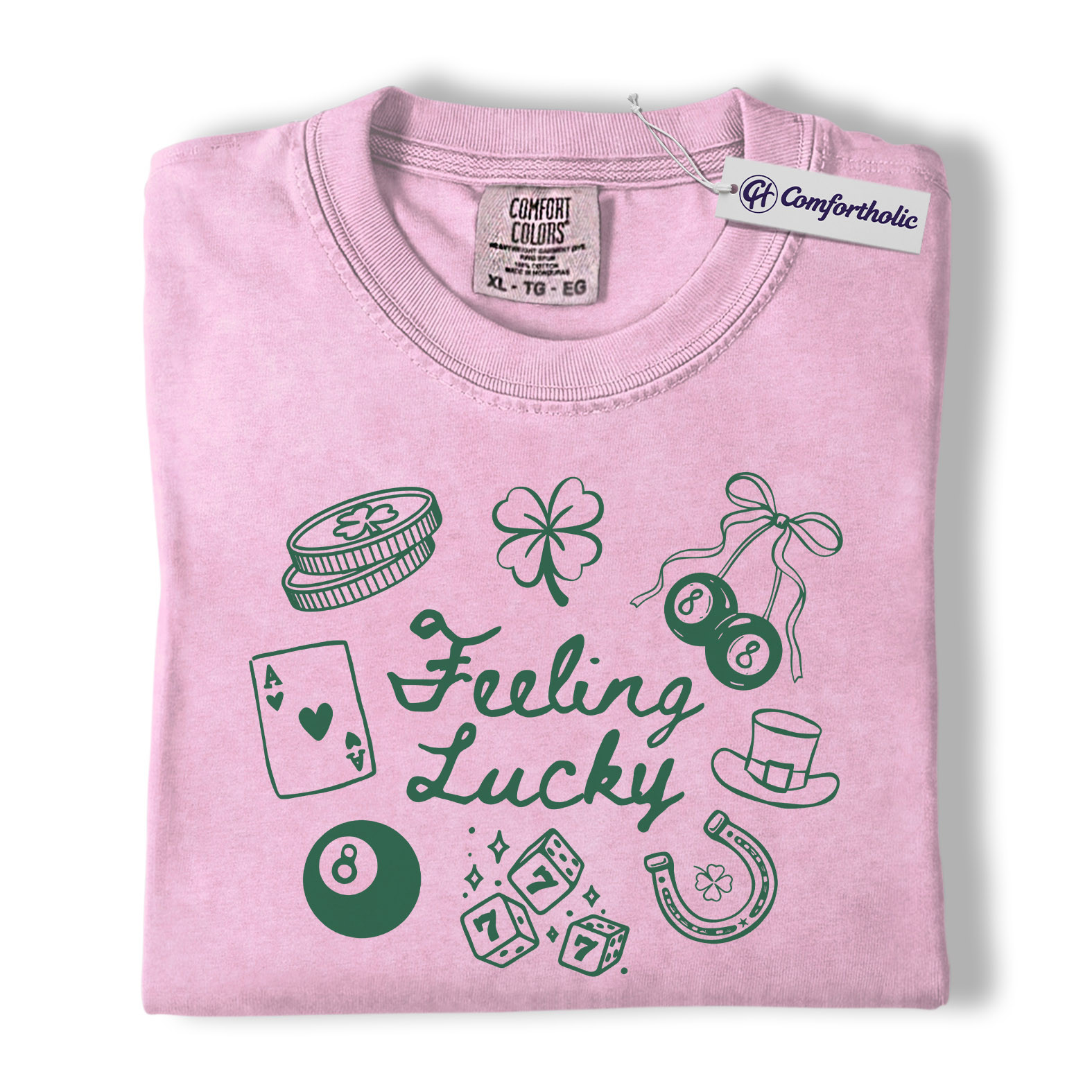 Lucky Shirt, Feeling Lucky St Patrick’s Day Graphic Tee, Irish Good Luck T-Shirt for Men & Women, Lucky Gift for Party Lovers, Comfort Colors Shirt - Image 8