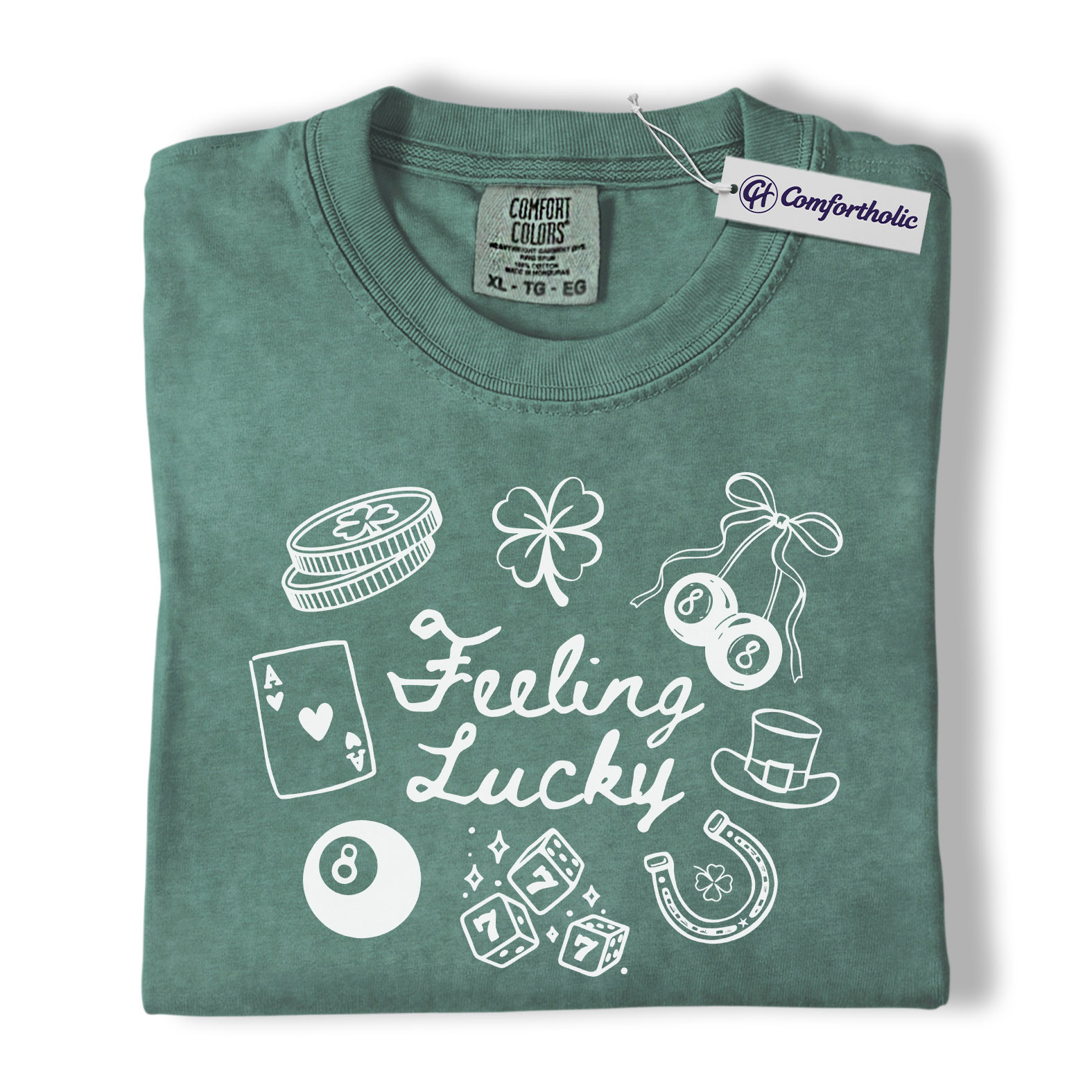 Lucky Shirt, Feeling Lucky St Patrick’s Day Graphic Tee, Irish Good Luck T-Shirt for Men & Women, Lucky Gift for Party Lovers, Comfort Colors Shirt - Image 10