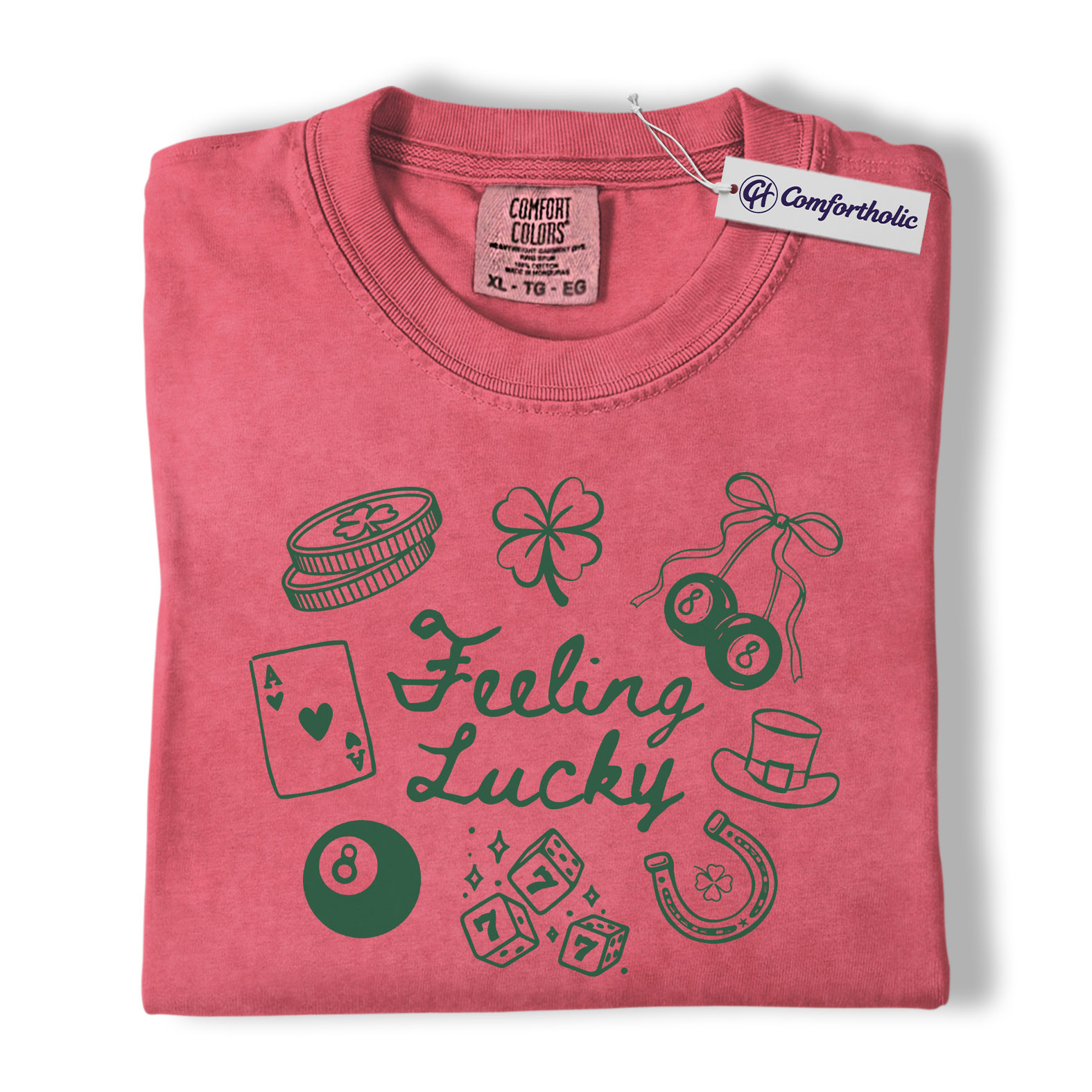 Lucky Shirt, Feeling Lucky St Patrick’s Day Graphic Tee, Irish Good Luck T-Shirt for Men & Women, Lucky Gift for Party Lovers, Comfort Colors Shirt - Image 9