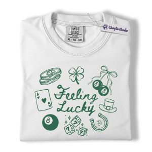 Alternative view of Lucky Shirt, Feeling Lucky St Patrick’s Day Graphic Tee, Irish Good Luck T-Shirt for Men & Women, Lucky Gift for Party Lovers, Comfort Colors Shirt