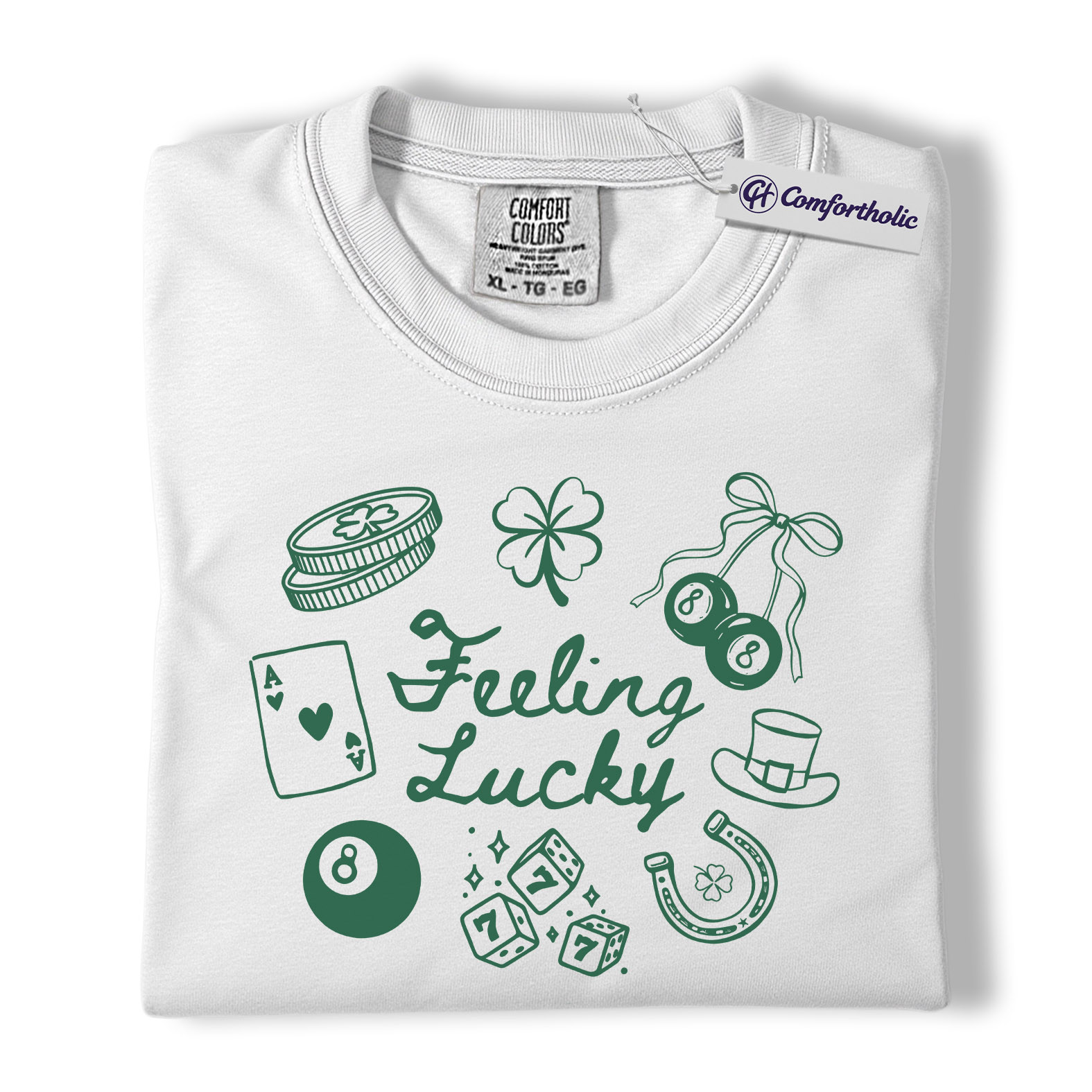 Lucky Shirt, Feeling Lucky St Patrick’s Day Graphic Tee, Irish Good Luck T-Shirt for Men & Women, Lucky Gift for Party Lovers, Comfort Colors Shirt - Image 2