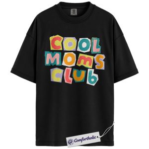 Cool Mom Shirt, Cool Moms Club Retro Block Letters Graphic Tee, Mom Life T-Shirt for Trendy Moms, Mother’s Day Gift, Comfort Colors Shirt