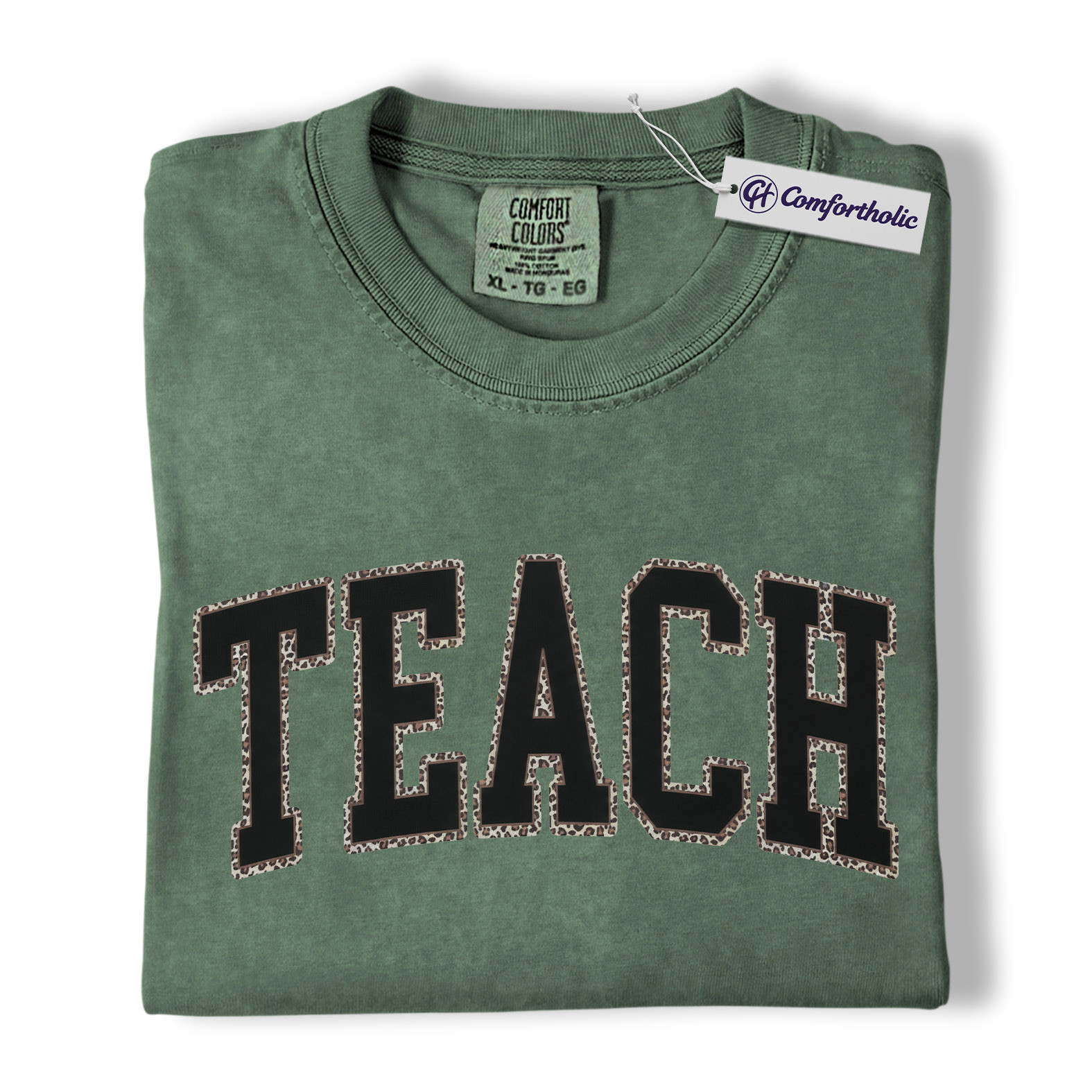Teacher Shirt, Leopard Varsity TEACH Graphic Tee, Back to School T-Shirt for Teachers, Teacher Appreciation Gift, Comfort Colors Shirt - Image 6