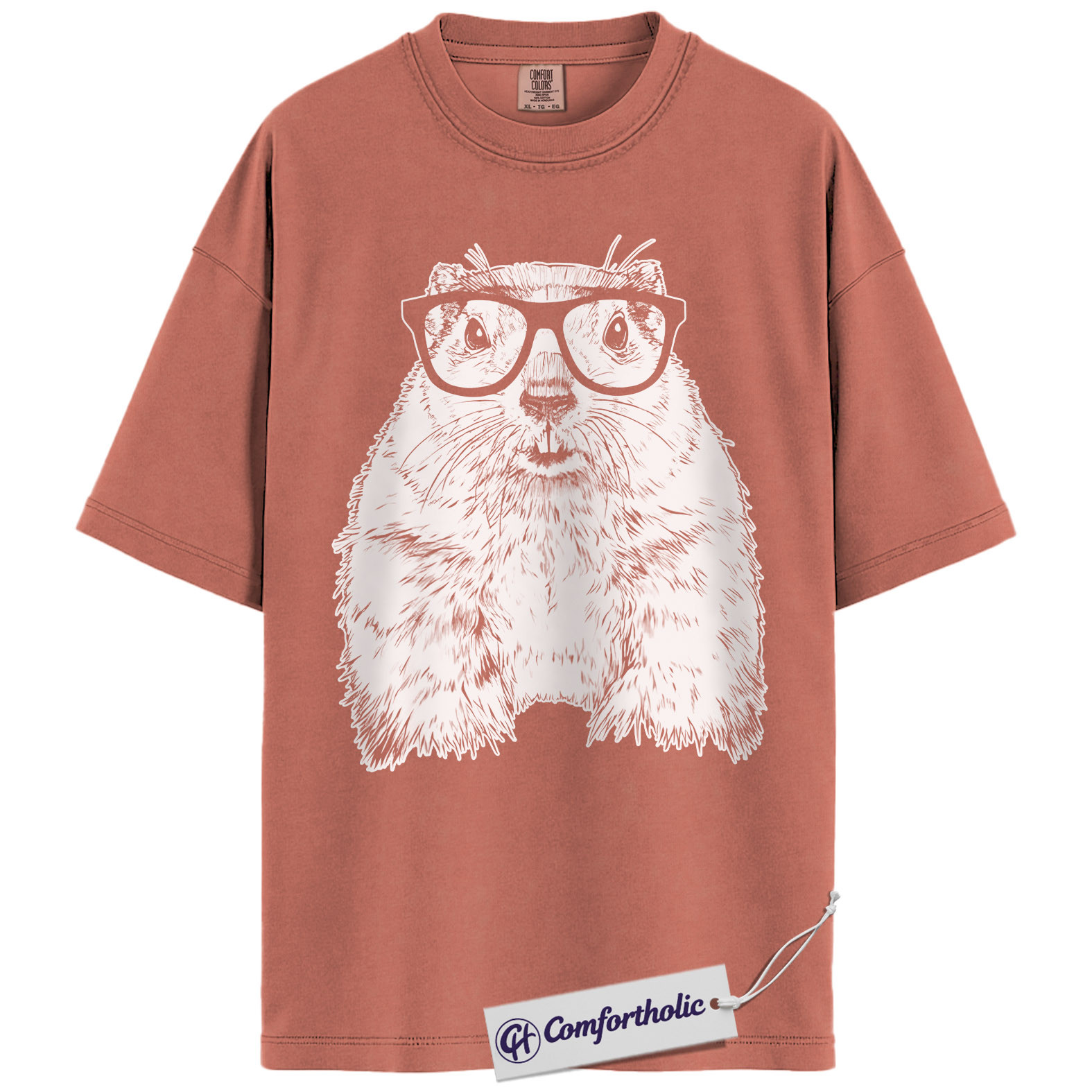 Groundhog Shirt, Nerdy Groundhog with Glasses Sketch Graphic Tee, Cute Groundhog Lover T-Shirt for Women & Men, Funny Animal Lover Gift, Comfort Colors Shirt - Image 7
