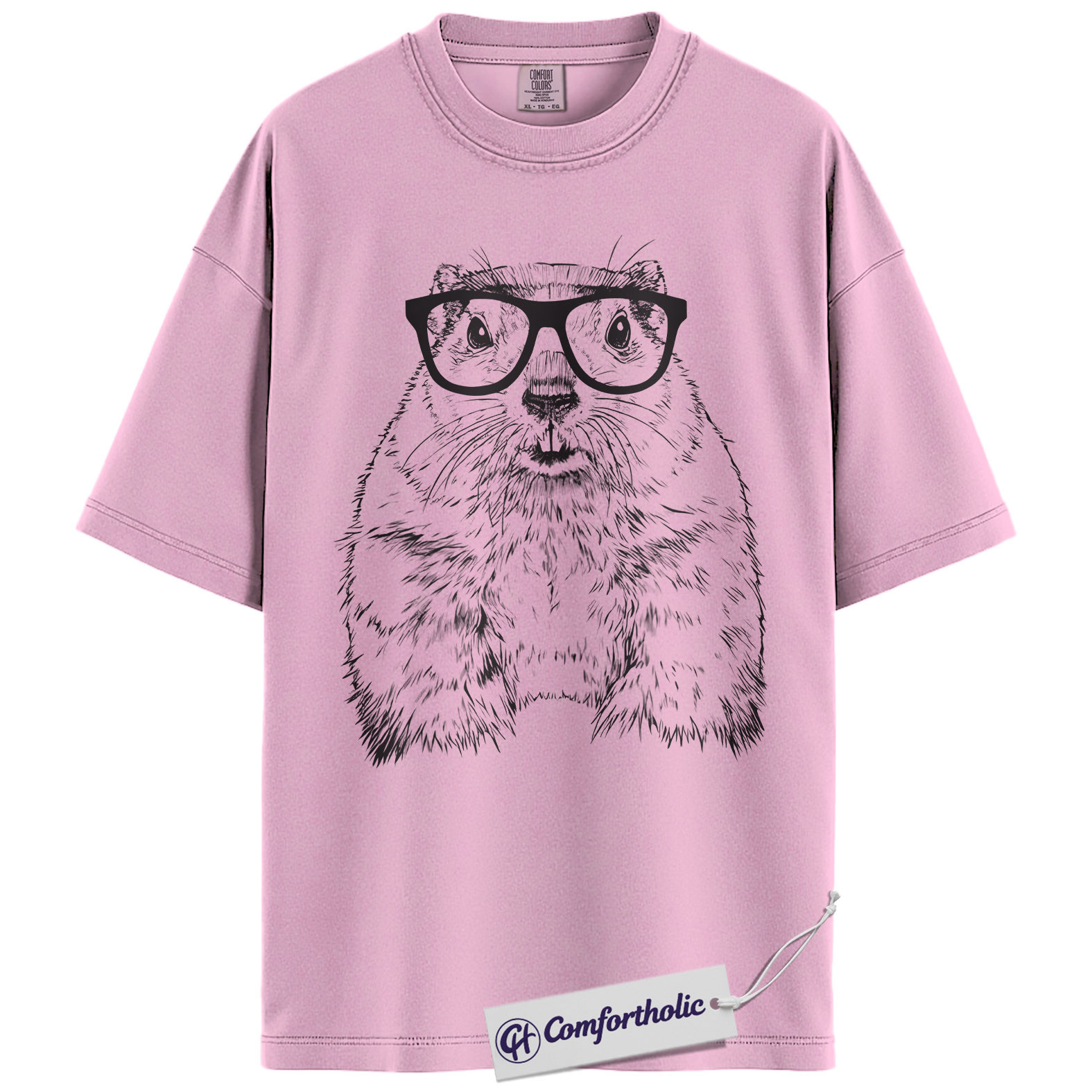 Groundhog Shirt, Nerdy Groundhog with Glasses Sketch Graphic Tee, Cute Groundhog Lover T-Shirt for Women & Men, Funny Animal Lover Gift, Comfort Colors Shirt - Image 8