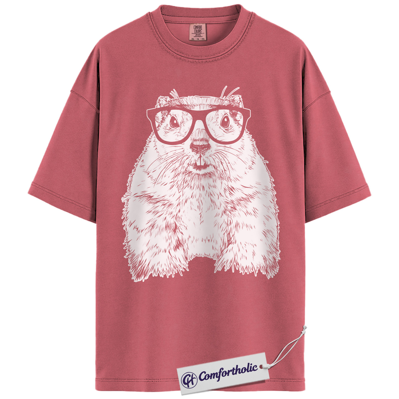 Groundhog Shirt, Nerdy Groundhog with Glasses Sketch Graphic Tee, Cute Groundhog Lover T-Shirt for Women & Men, Funny Animal Lover Gift, Comfort Colors Shirt - Image 9