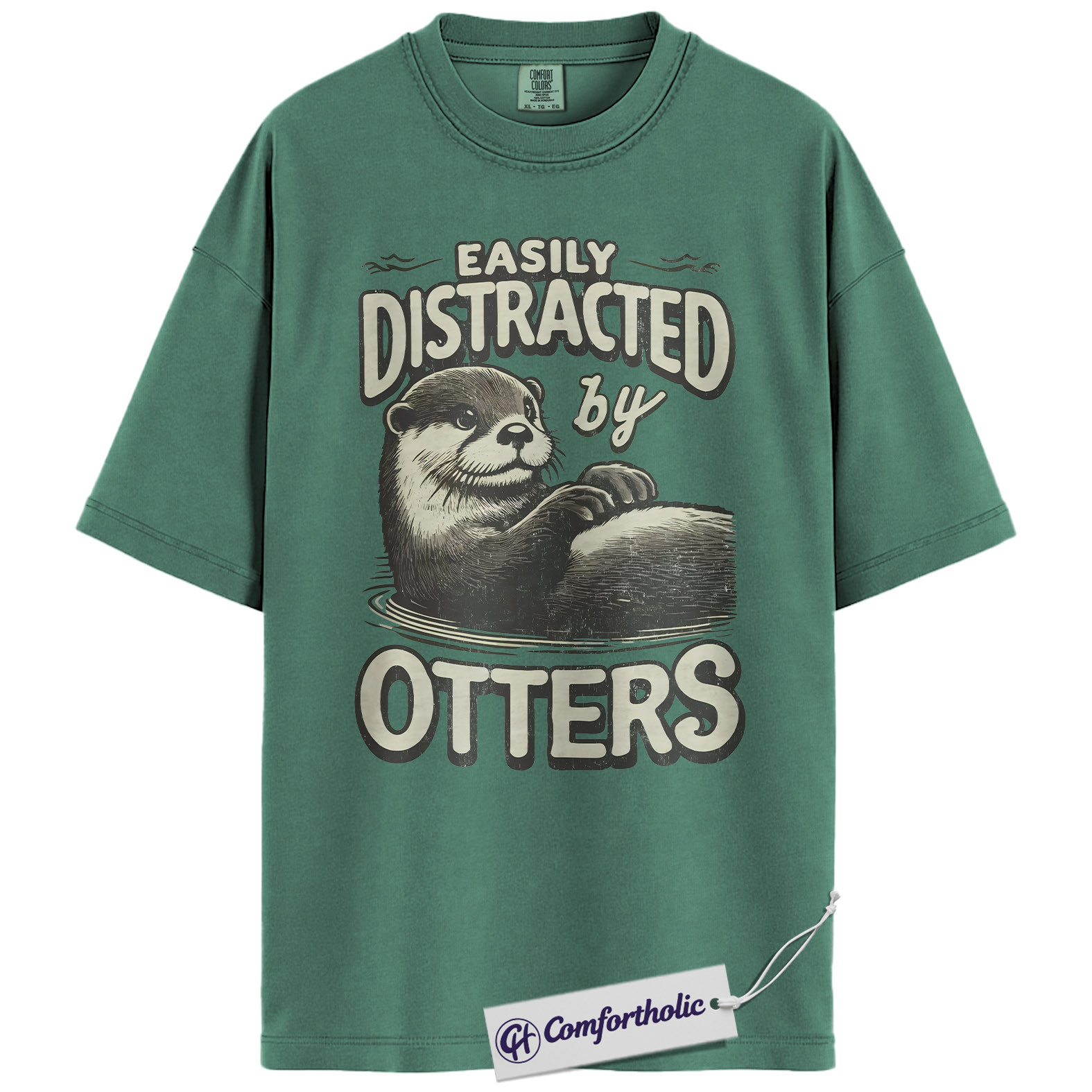 Otter Shirt, Easily Distracted by Otters Funny Graphic Tee, Cute Otter Lover T-Shirt for Women & Men, Gift for Animal Lovers, Comfort Colors Shirt - Image 10