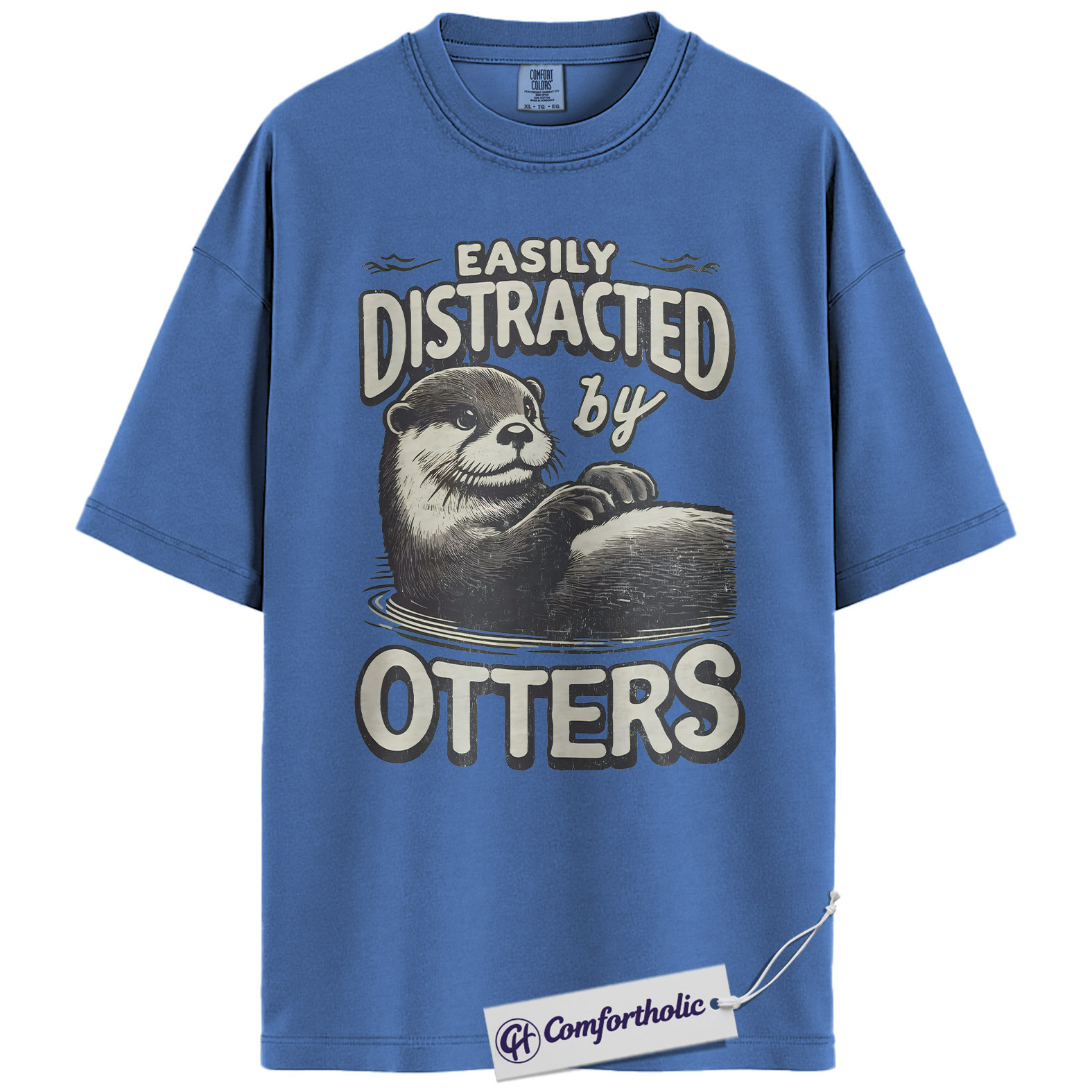 Otter Shirt, Easily Distracted by Otters Funny Graphic Tee, Cute Otter Lover T-Shirt for Women & Men, Gift for Animal Lovers, Comfort Colors Shirt - Image 12