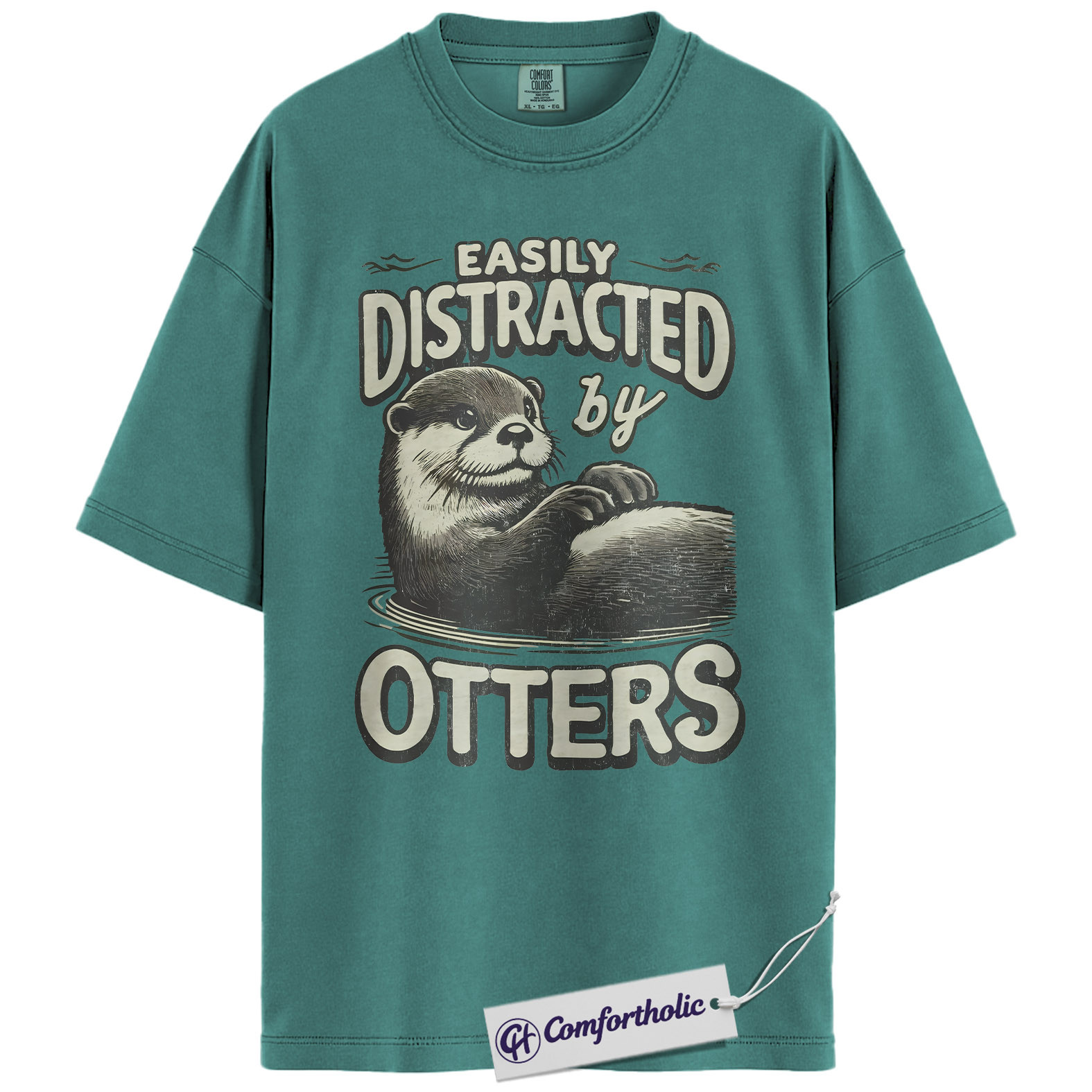 Otter Shirt, Easily Distracted by Otters Funny Graphic Tee, Cute Otter Lover T-Shirt for Women & Men, Gift for Animal Lovers, Comfort Colors Shirt - Image 13