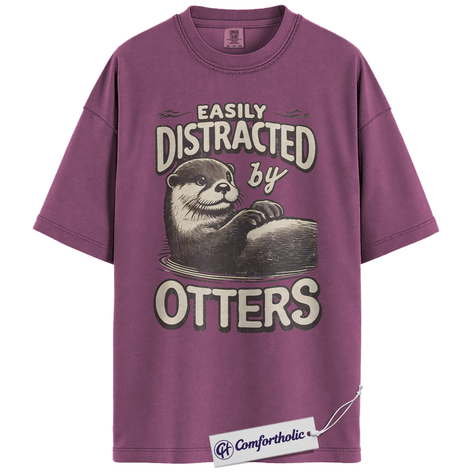 Otter Shirt, Easily Distracted by Otters Funny Graphic Tee, Cute Otter Lover T-Shirt for Women & Men, Gift for Animal Lovers, Comfort Colors Shirt - Image 15