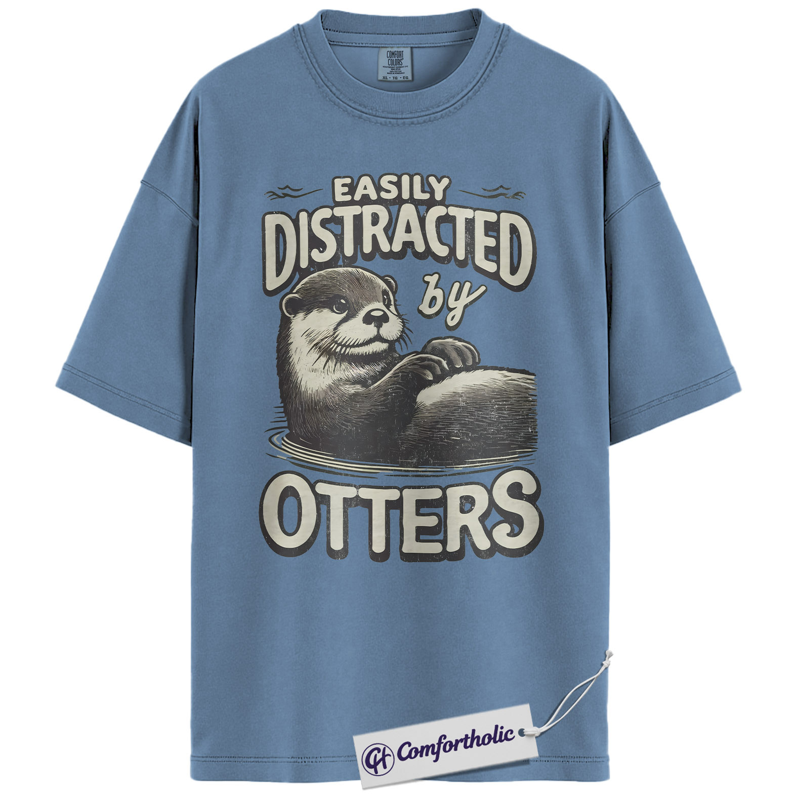 Otter Shirt, Easily Distracted by Otters Funny Graphic Tee, Cute Otter Lover T-Shirt for Women & Men, Gift for Animal Lovers, Comfort Colors Shirt - Image 17