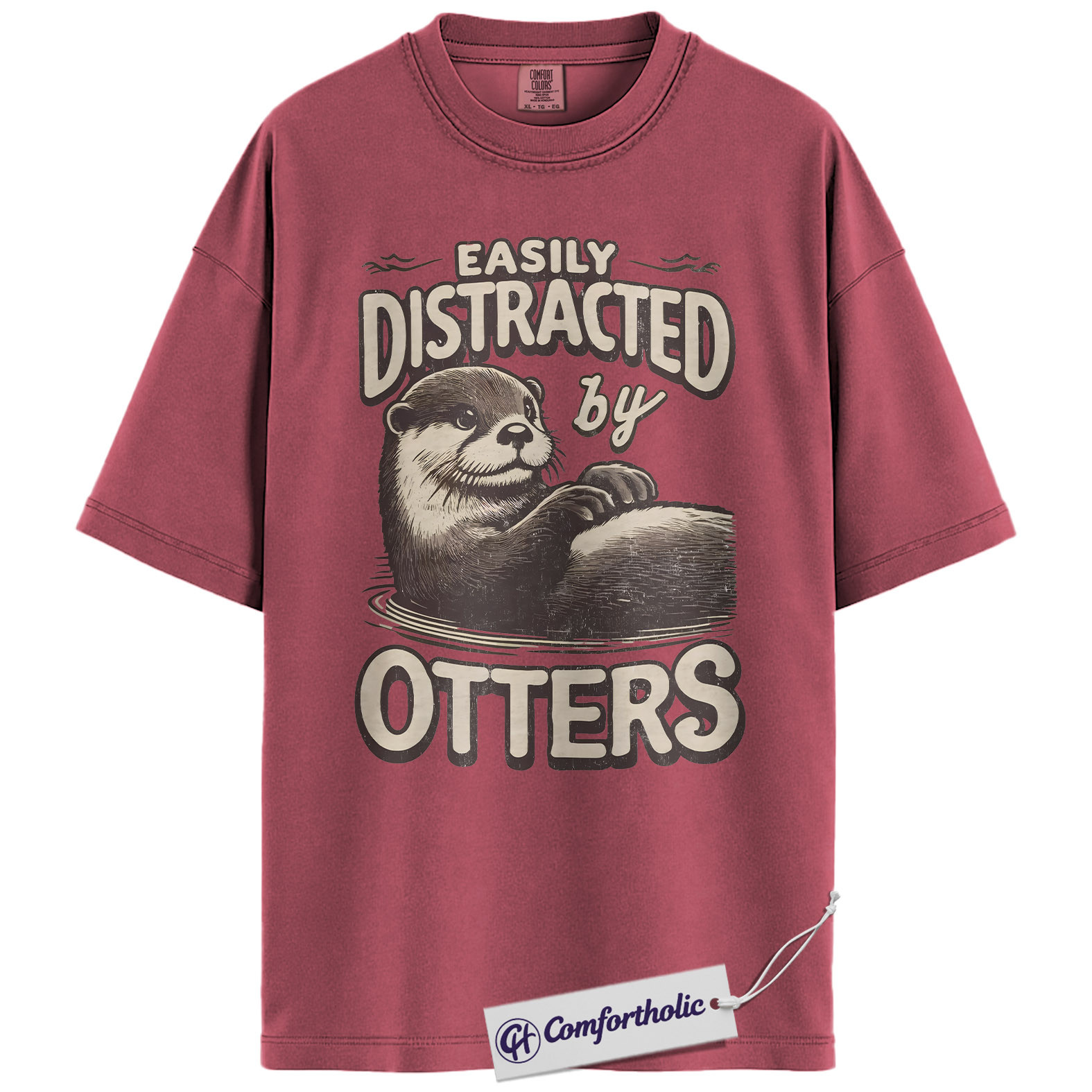 Otter Shirt, Easily Distracted by Otters Funny Graphic Tee, Cute Otter Lover T-Shirt for Women & Men, Gift for Animal Lovers, Comfort Colors Shirt - Image 18