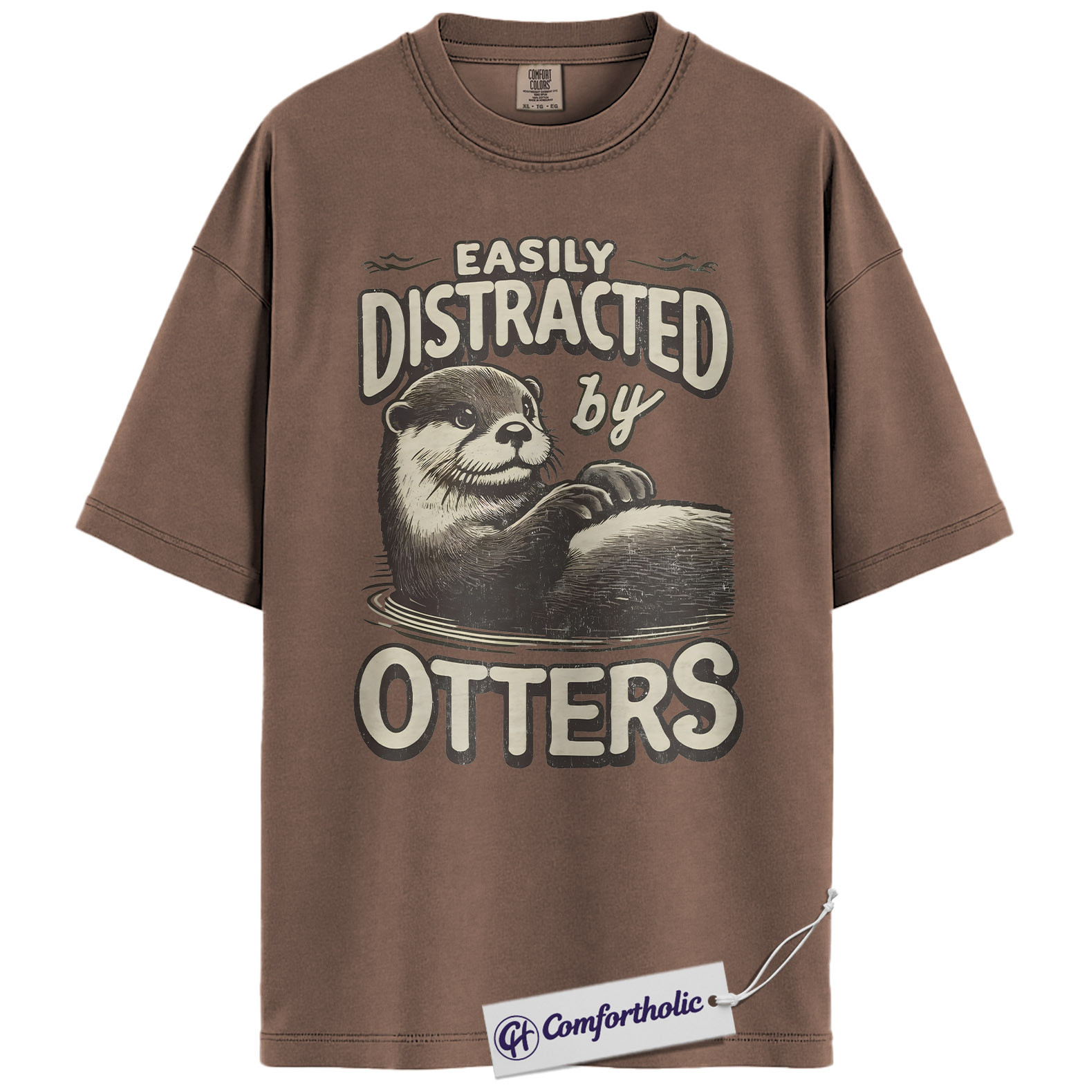 Otter Shirt, Easily Distracted by Otters Funny Graphic Tee, Cute Otter Lover T-Shirt for Women & Men, Gift for Animal Lovers, Comfort Colors Shirt - Image 19