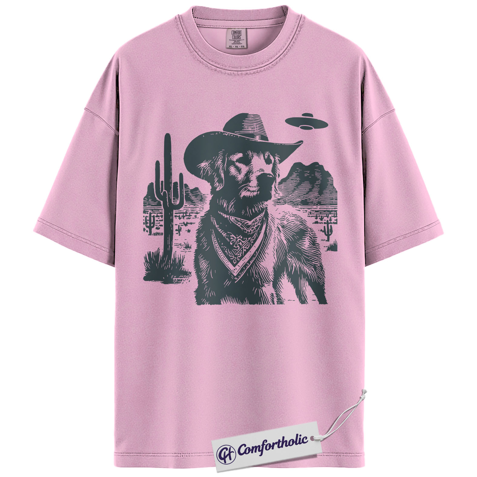 Golden Retriever Shirt, Cowboy Dog UFO Western Desert Graphic Tee, Dog Mom T-Shirt, Gift for Golden Retriever Lovers, Comfort Colors Shirt - Image 8