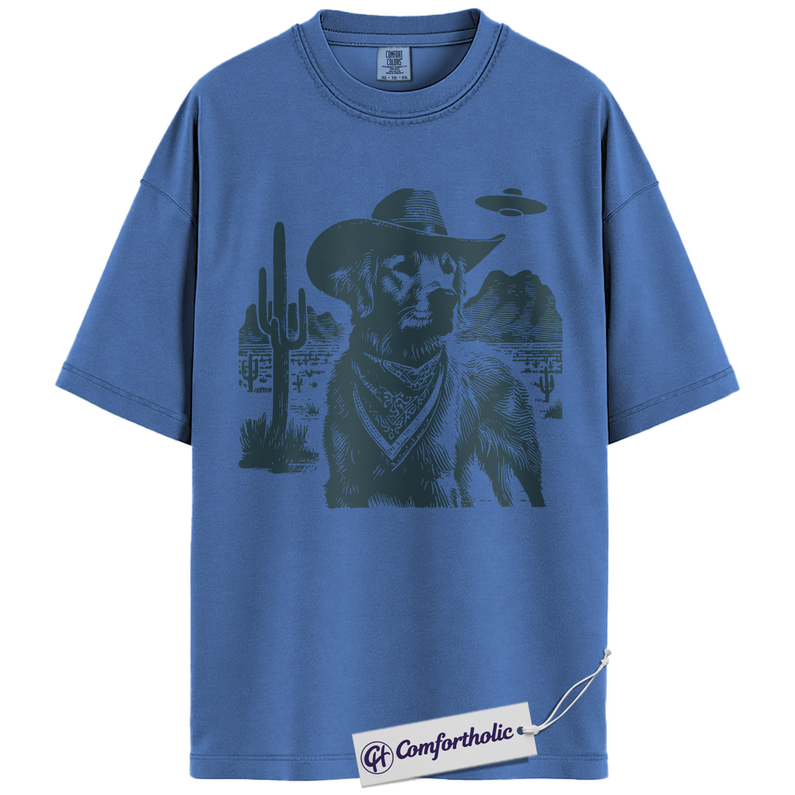 Golden Retriever Shirt, Cowboy Dog UFO Western Desert Graphic Tee, Dog Mom T-Shirt, Gift for Golden Retriever Lovers, Comfort Colors Shirt - Image 12