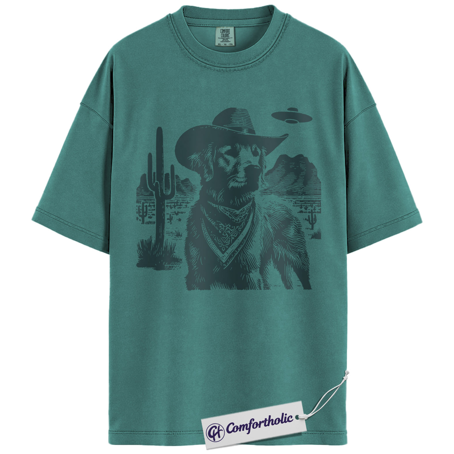 Golden Retriever Shirt, Cowboy Dog UFO Western Desert Graphic Tee, Dog Mom T-Shirt, Gift for Golden Retriever Lovers, Comfort Colors Shirt - Image 13