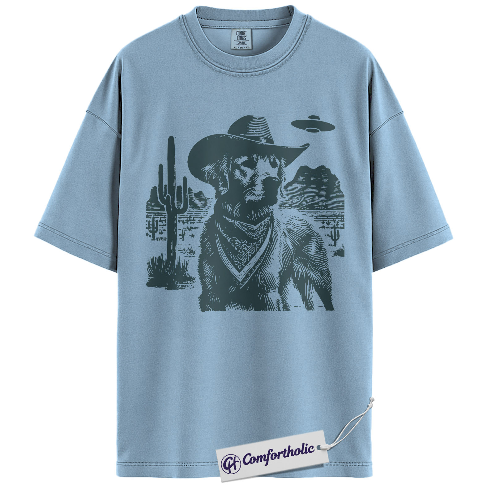 Golden Retriever Shirt, Cowboy Dog UFO Western Desert Graphic Tee, Dog Mom T-Shirt, Gift for Golden Retriever Lovers, Comfort Colors Shirt - Image 14